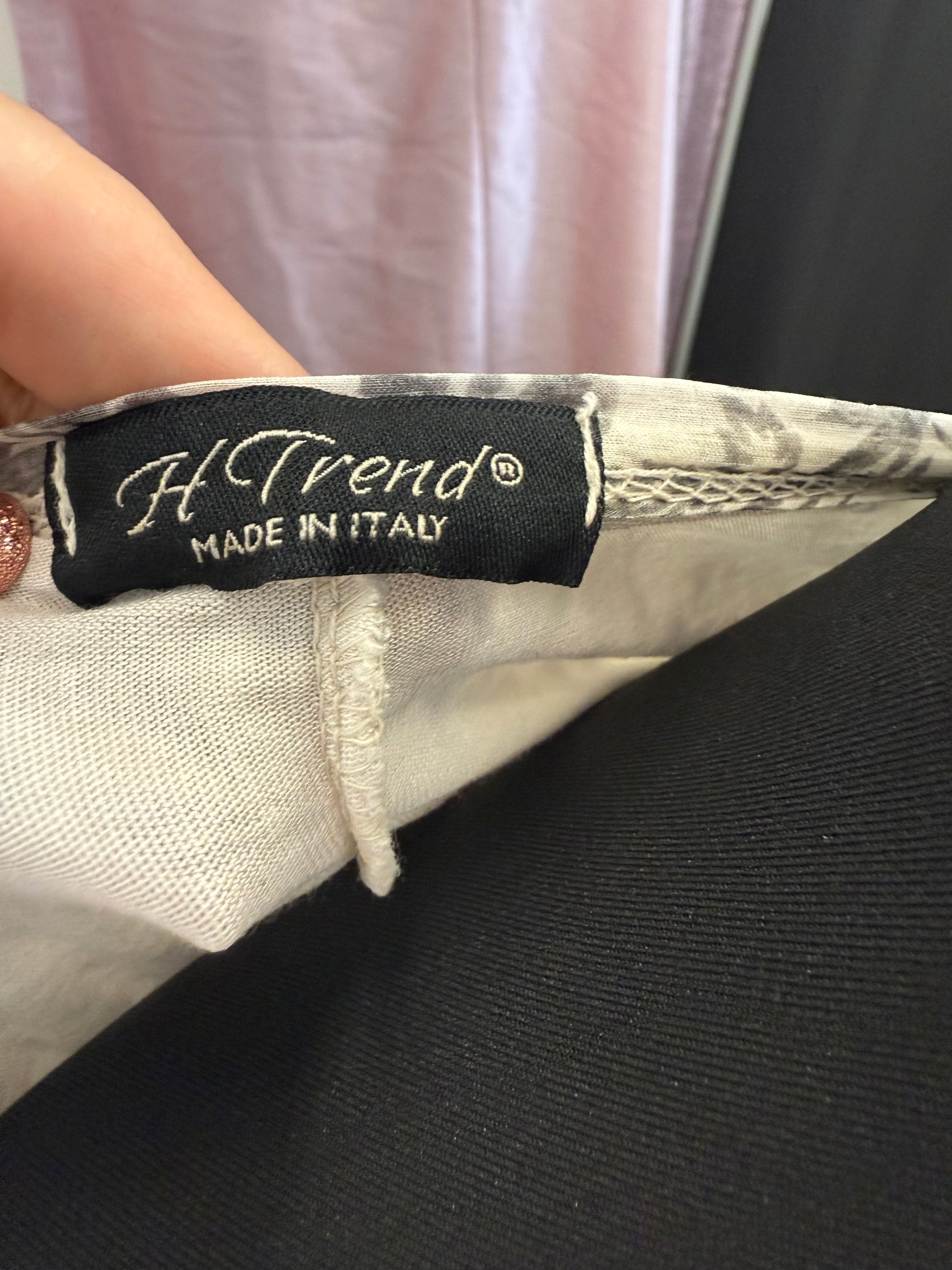 H Trend silk blend long sleeve longline top