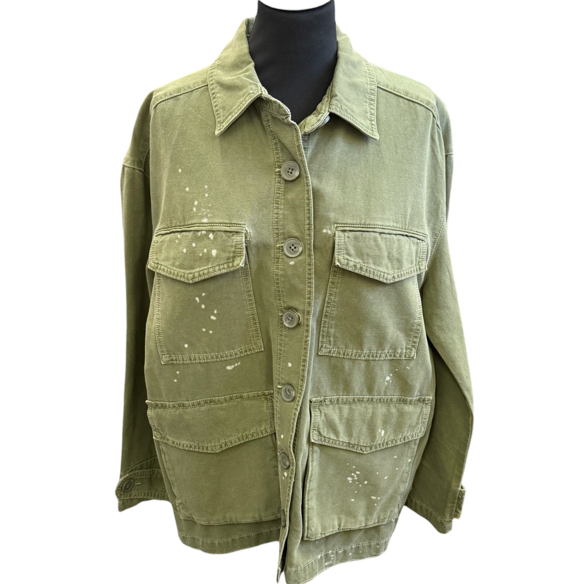 Zara khaki oversize distressed look jacket