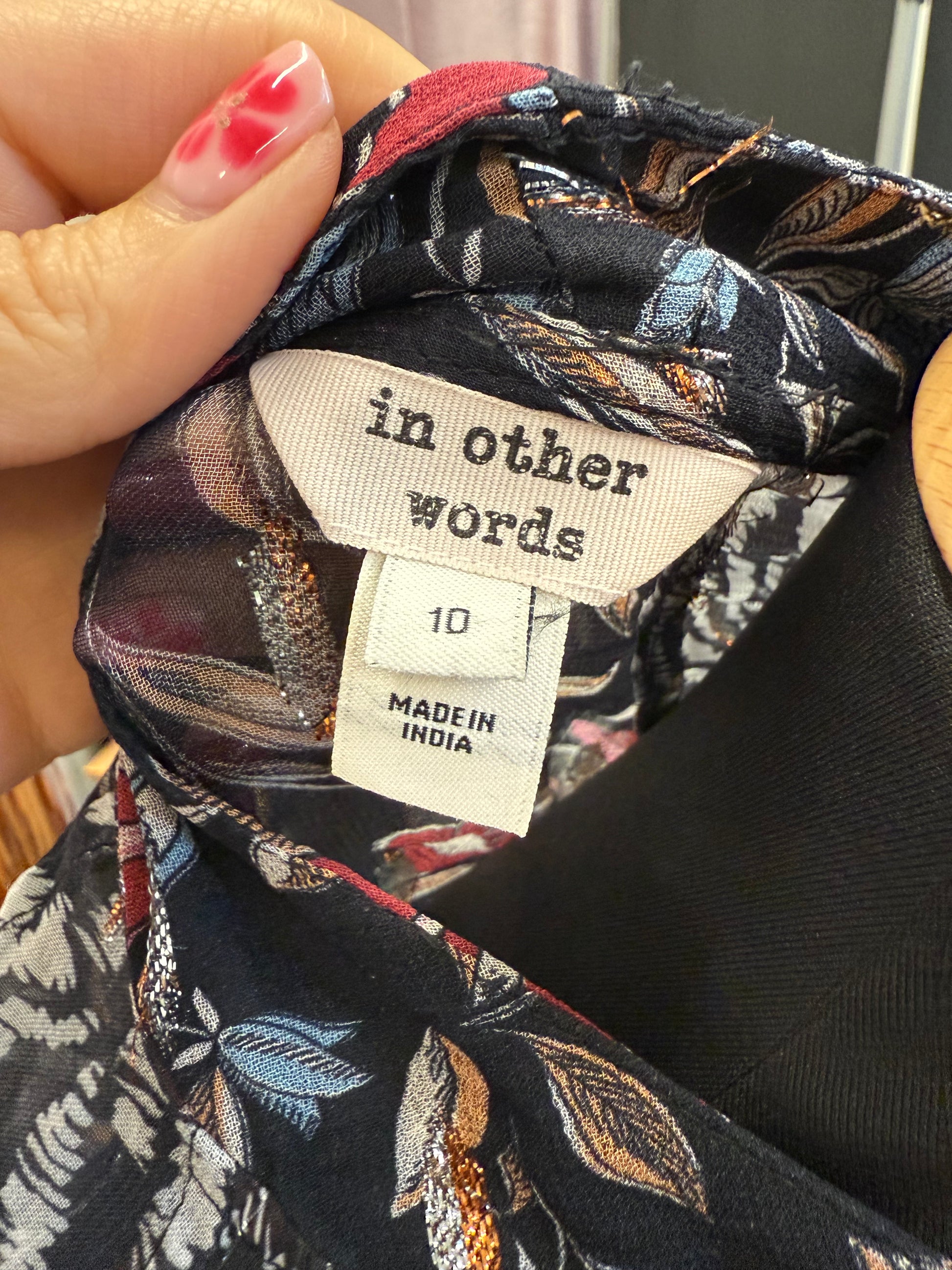 In other words zip up floral blouse