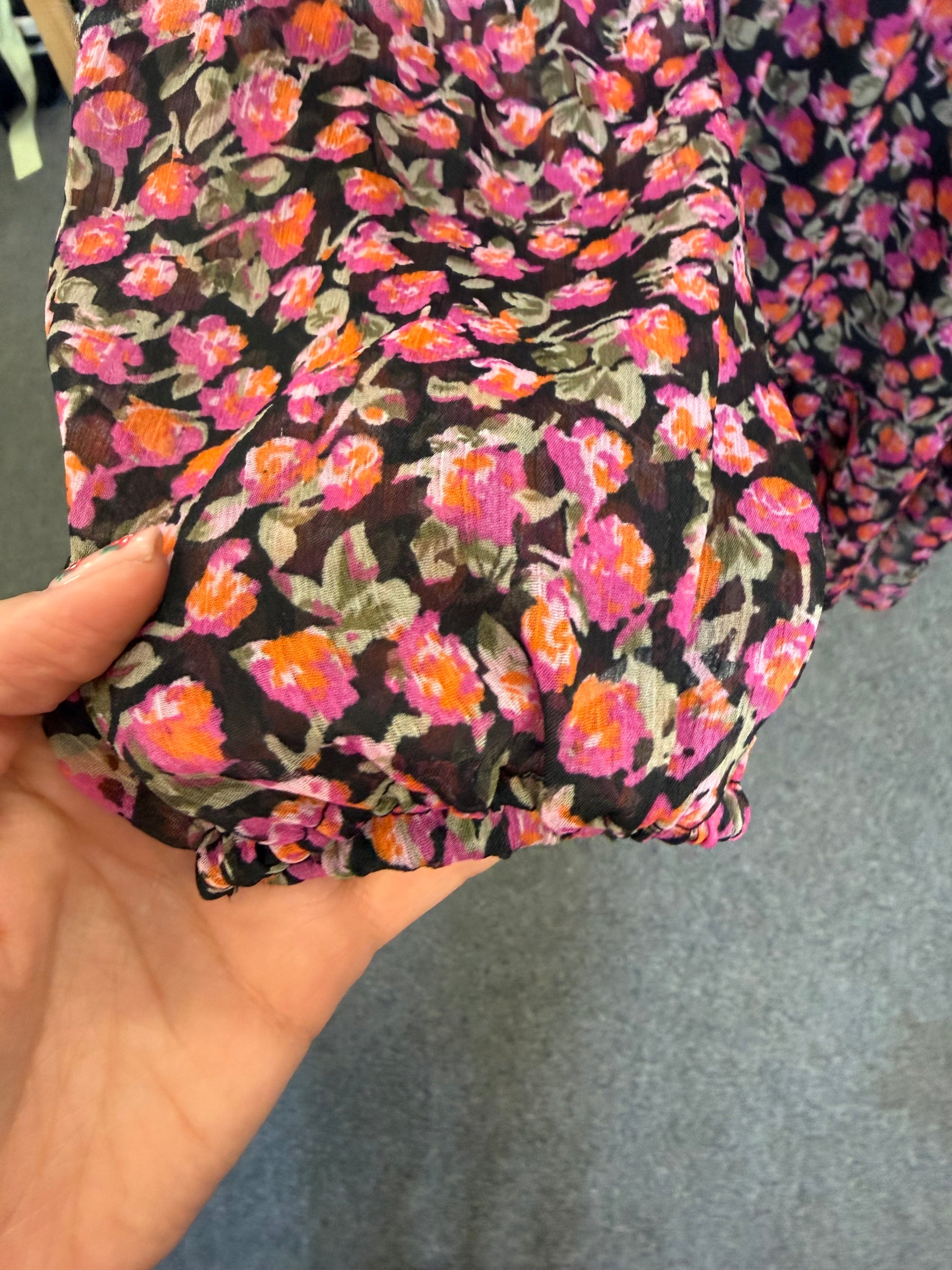 New Look floral long sleeved frill mini dress
