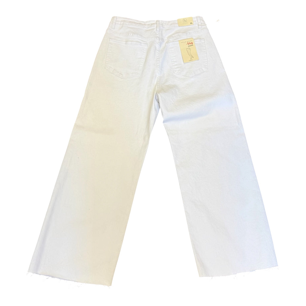 Foly Rose white wide leg jeans
