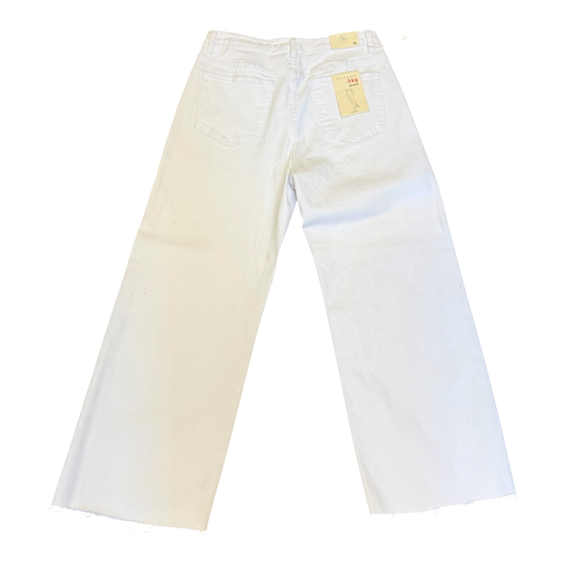 Foly Rose white wide leg jeans