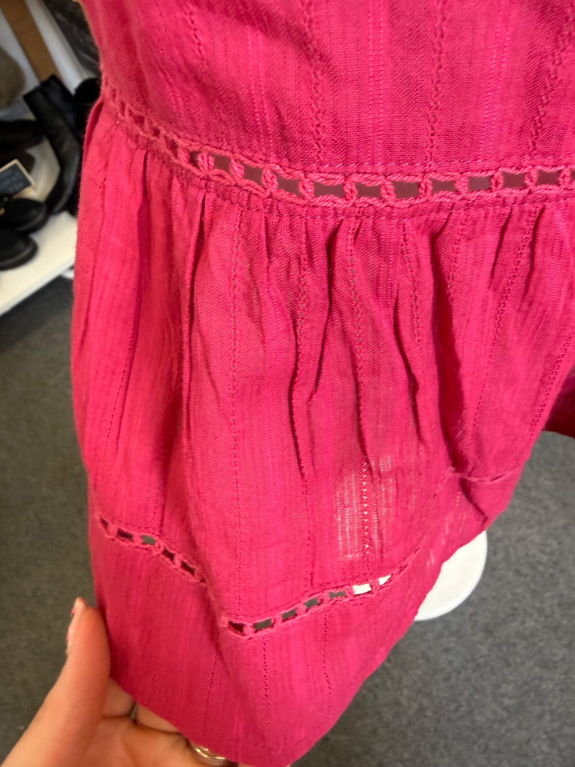Joe Browns deep pink peplum buttoned strap top