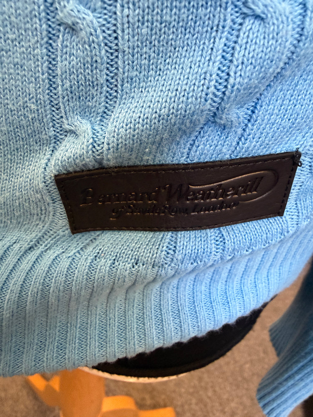 Bernard Weatherill cable knit v-neck jumper