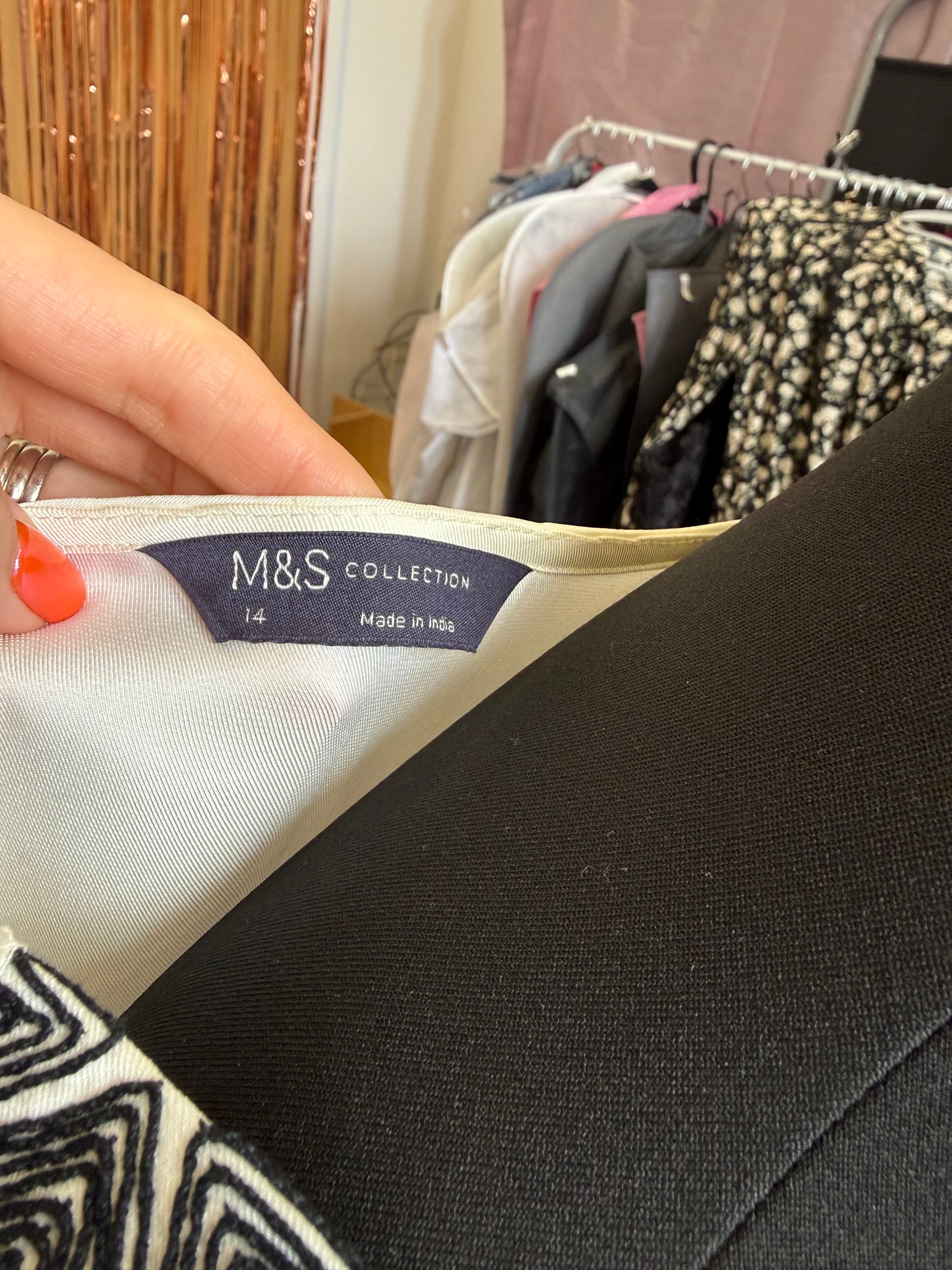 M&S embroidered detail peplum top