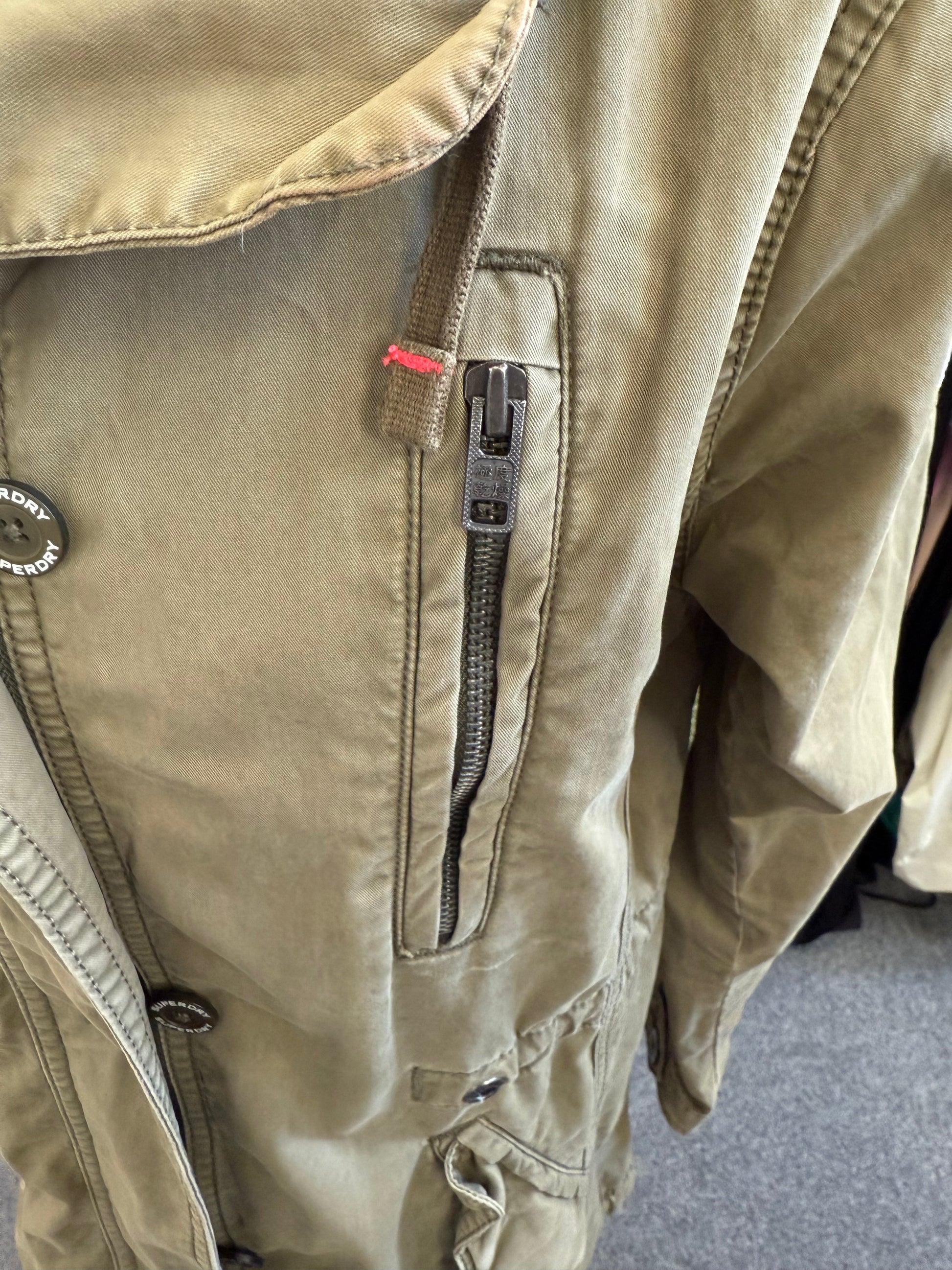 Superdry khaki hooded parka