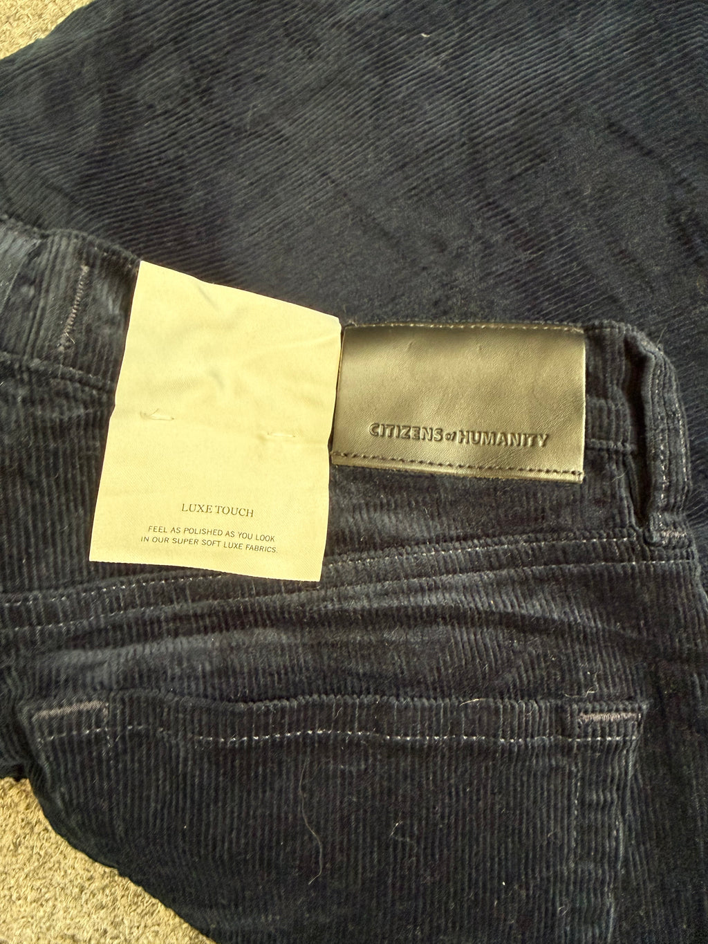 Citizens of Humanity high waisted navy wide leg cords