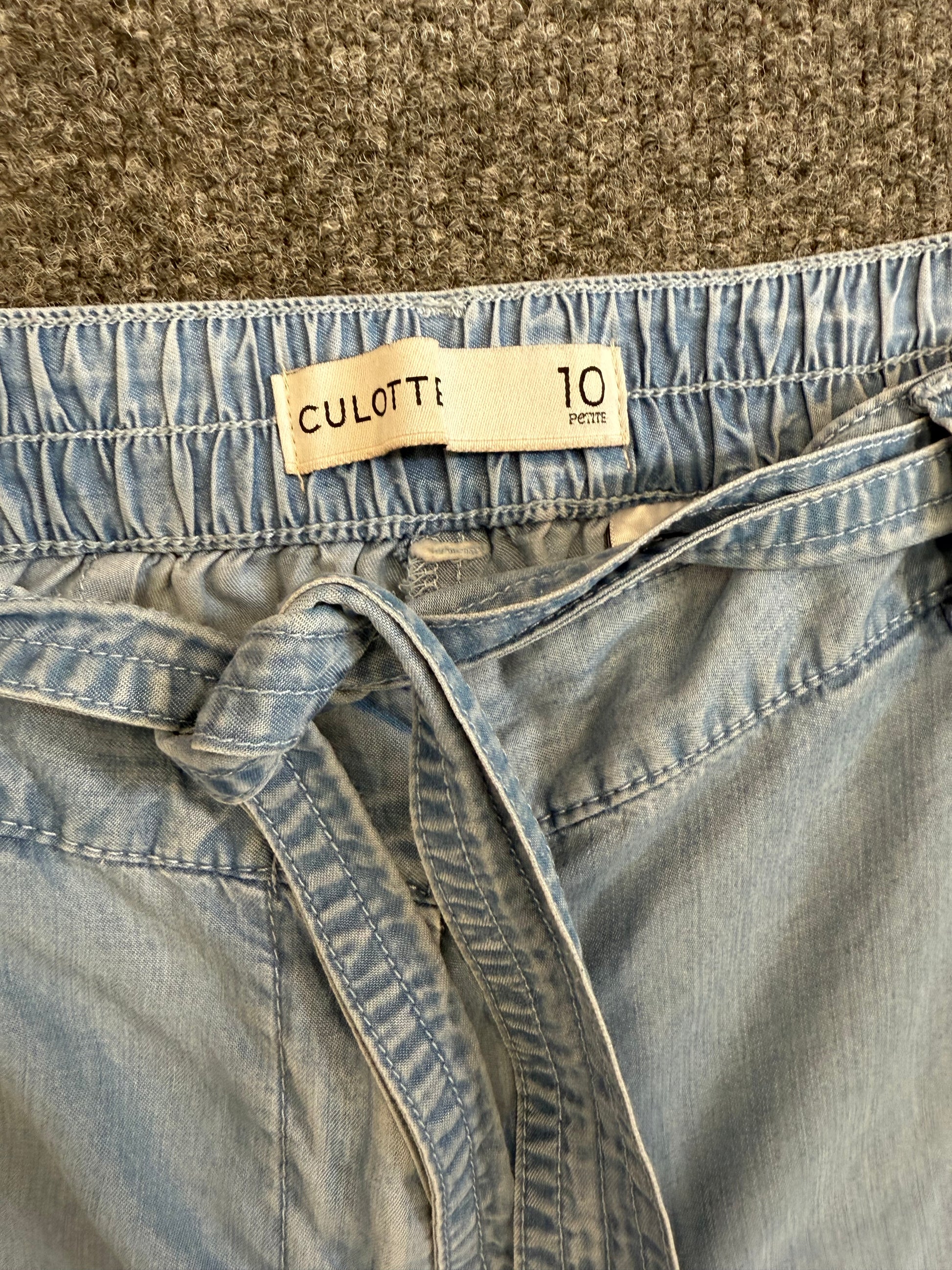 Next wide leg denim culottes with matching tie belt