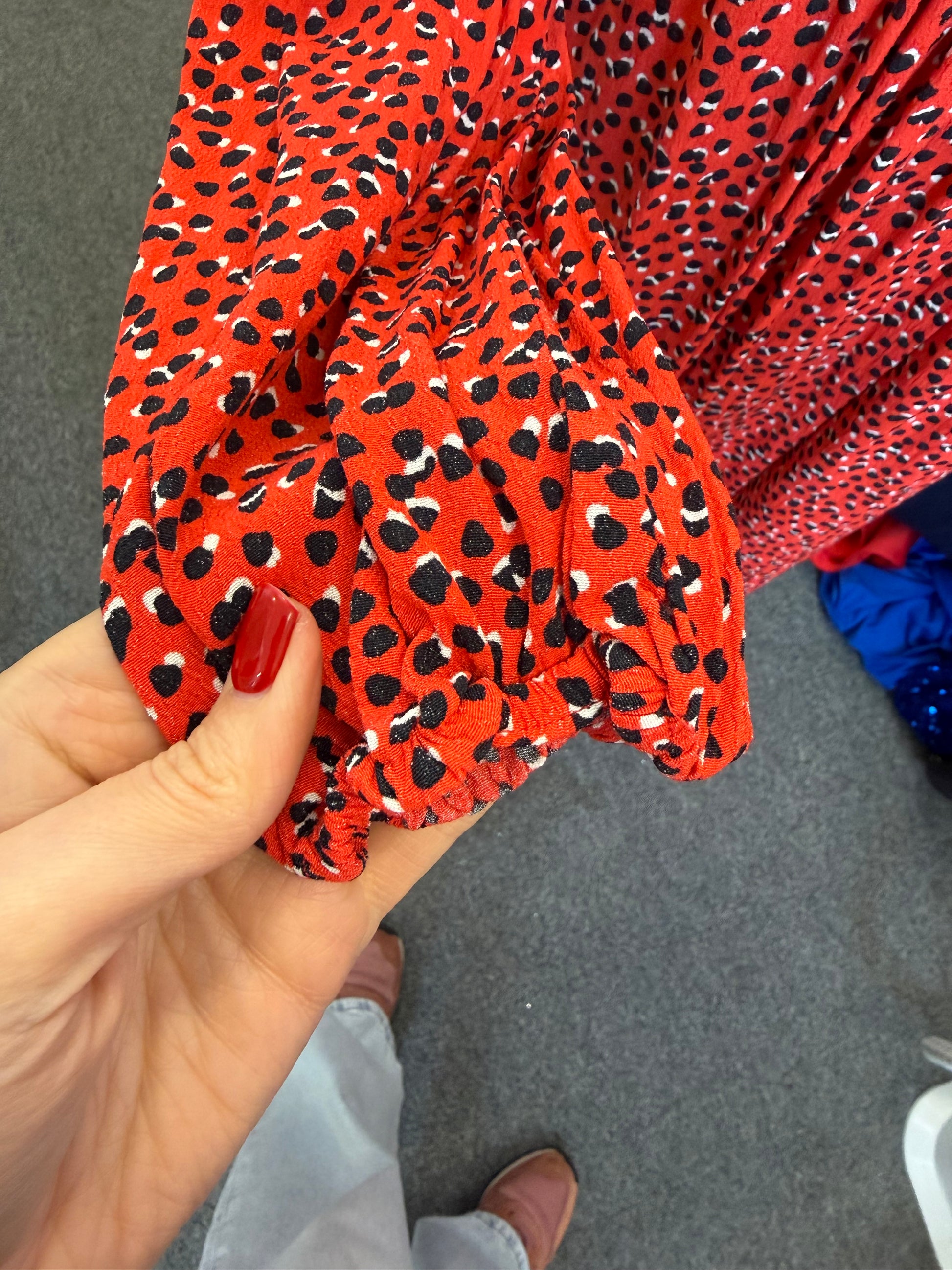 Primark red animal print long sleeved maxi dress