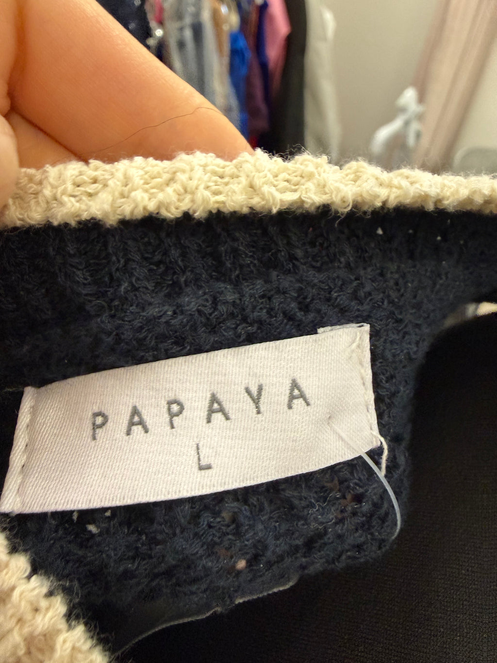 Papaya navy buttoned knit waistcoat