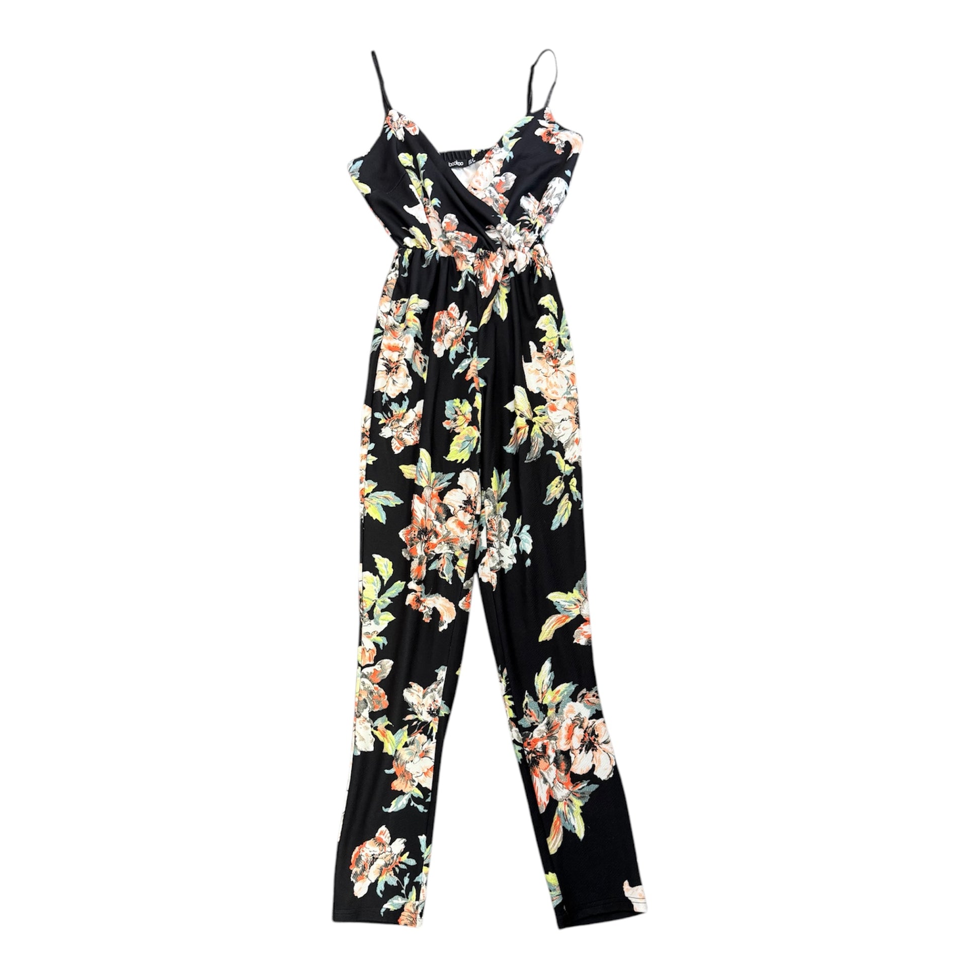 Boohoo floral tapered strappy jumpsuit