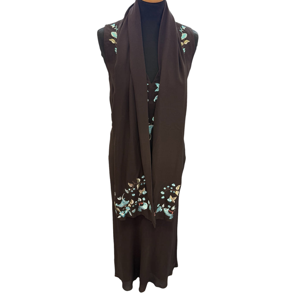 Kaliko embroidered occasion dress with matching scarf