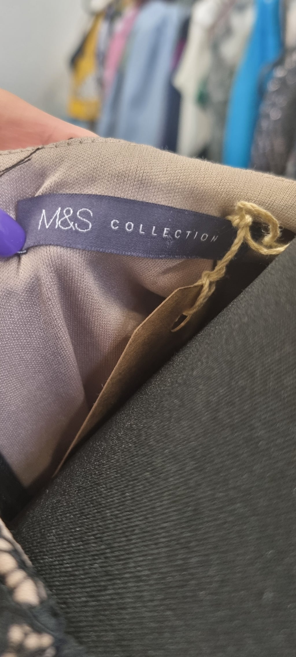 M&S black short sleeve lace fully lined dress