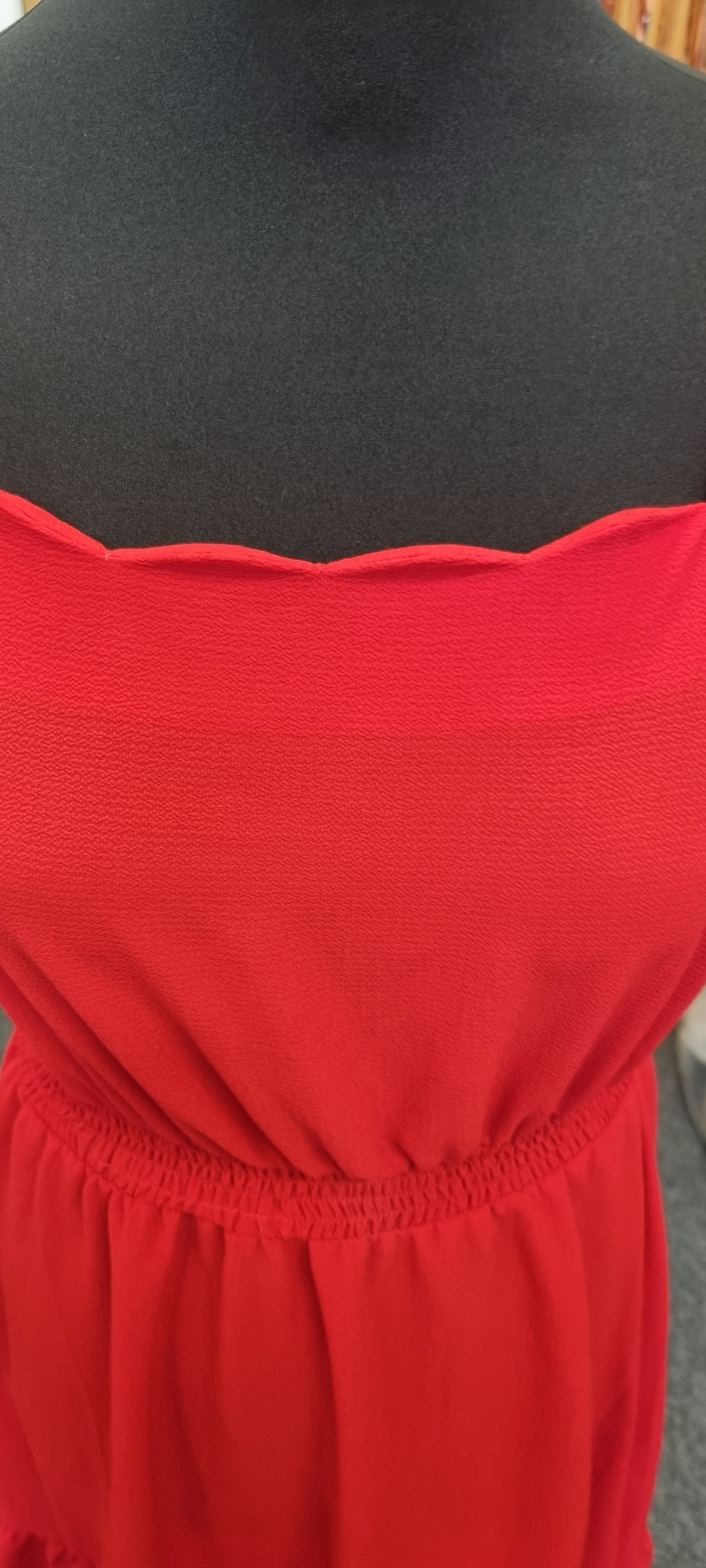 Red scollap neckline mini dress (brand new with tags)