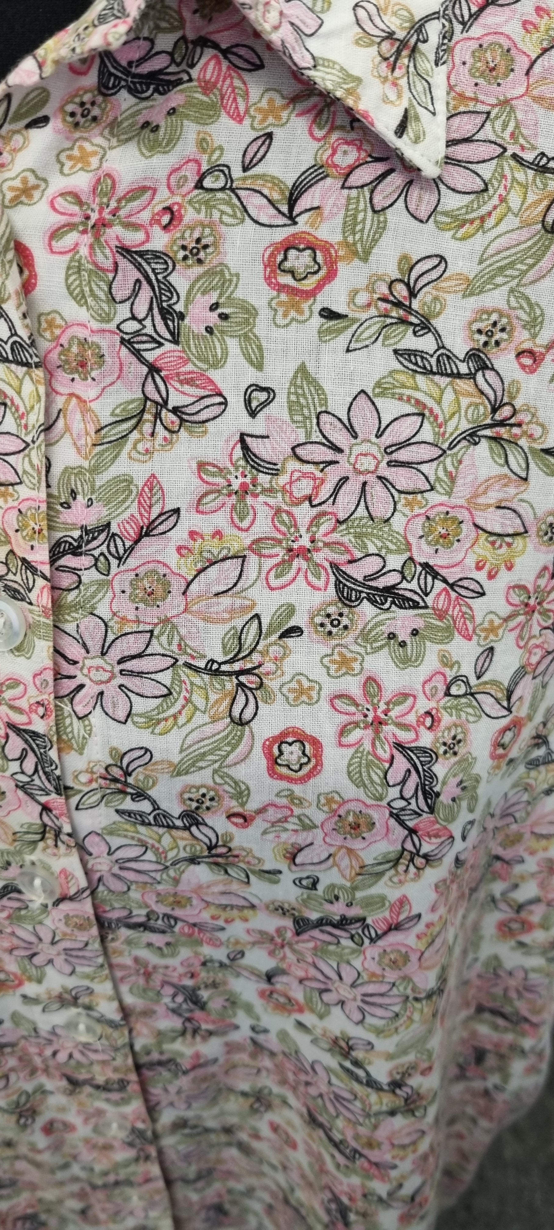 Vintage pink and green floral oversize shirt