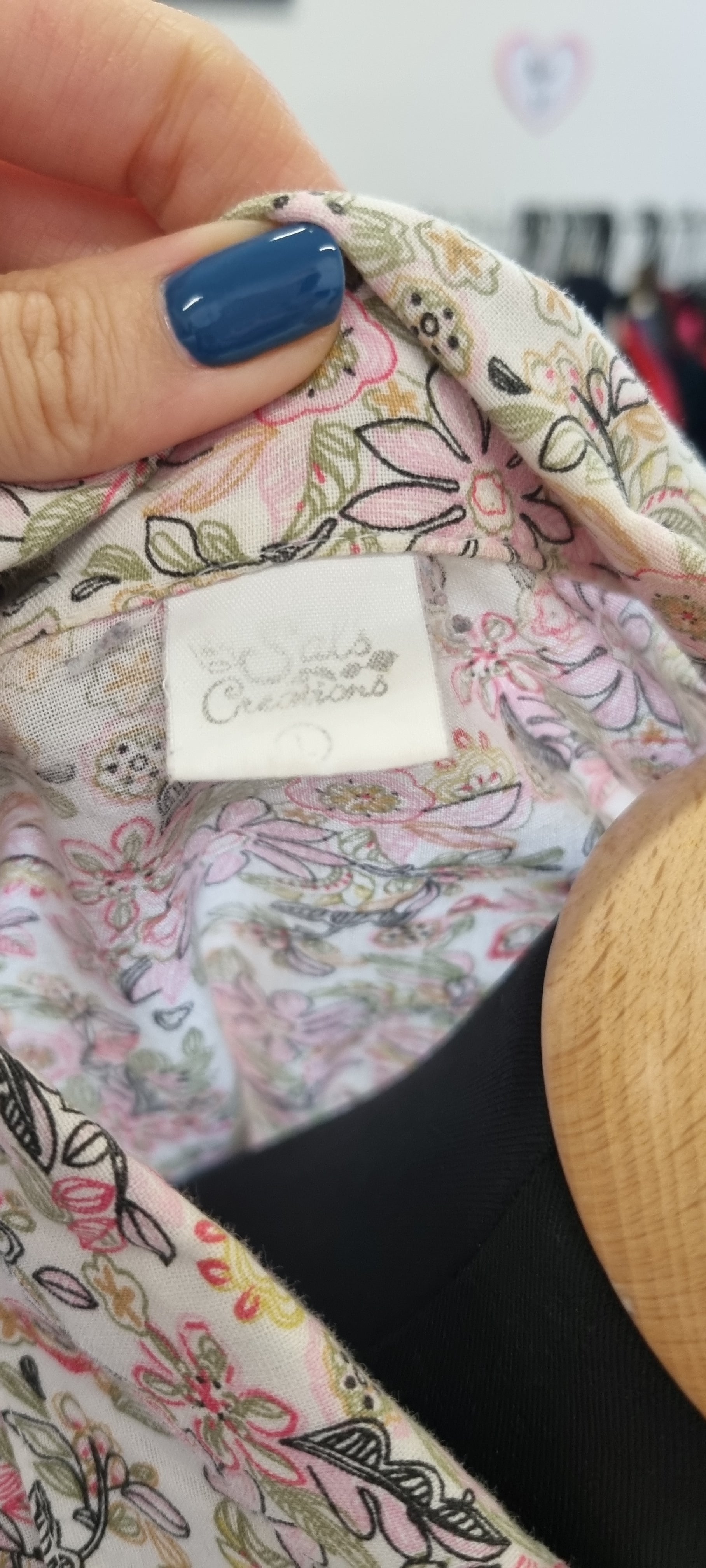 Vintage pink and green floral oversize shirt