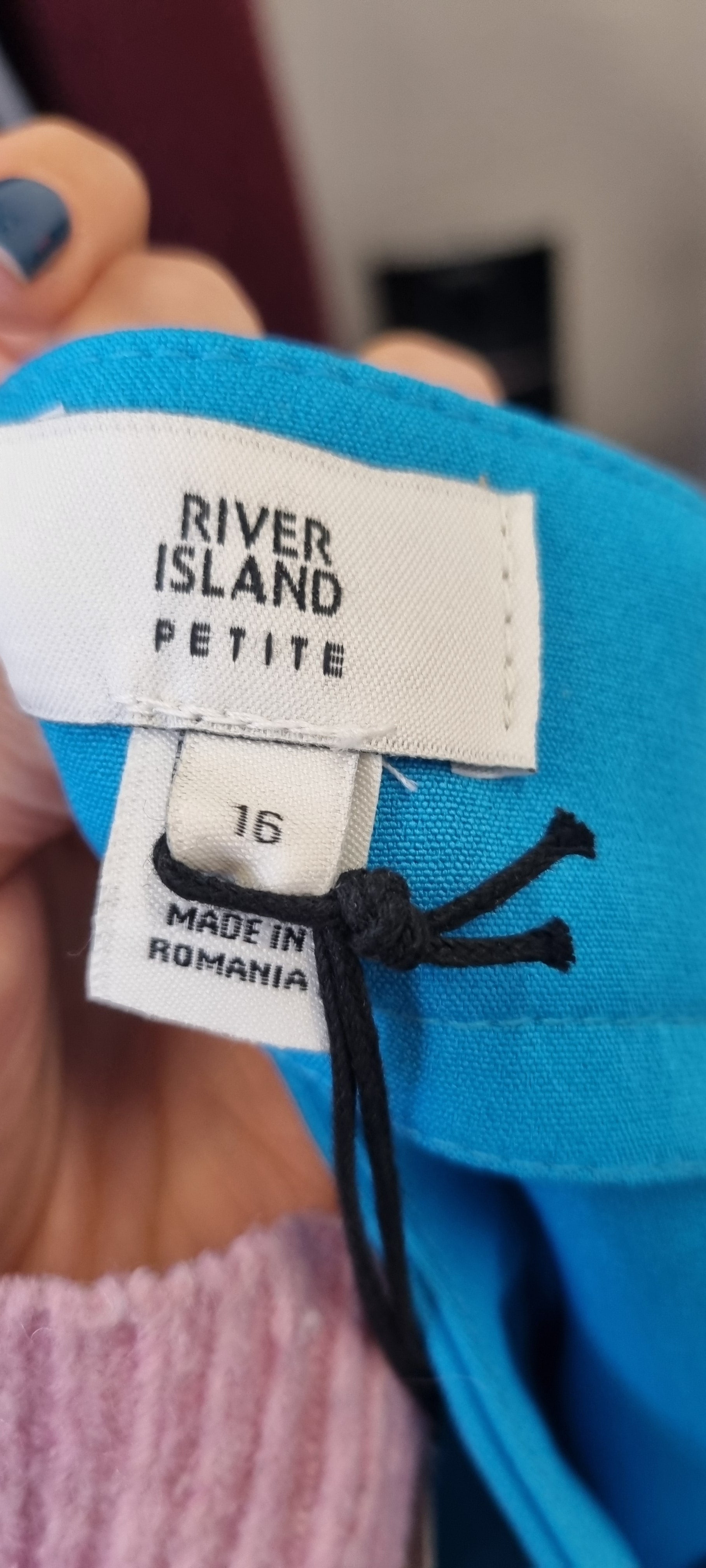 River Island bright blue tailored zip trousers (brand new with tags)