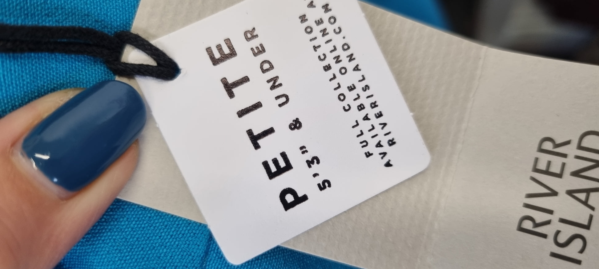 River Island bright blue tailored zip trousers (brand new with tags)