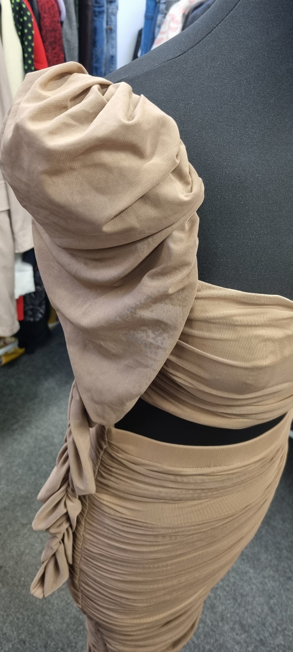 Oh Polly co-ord fitted beige set