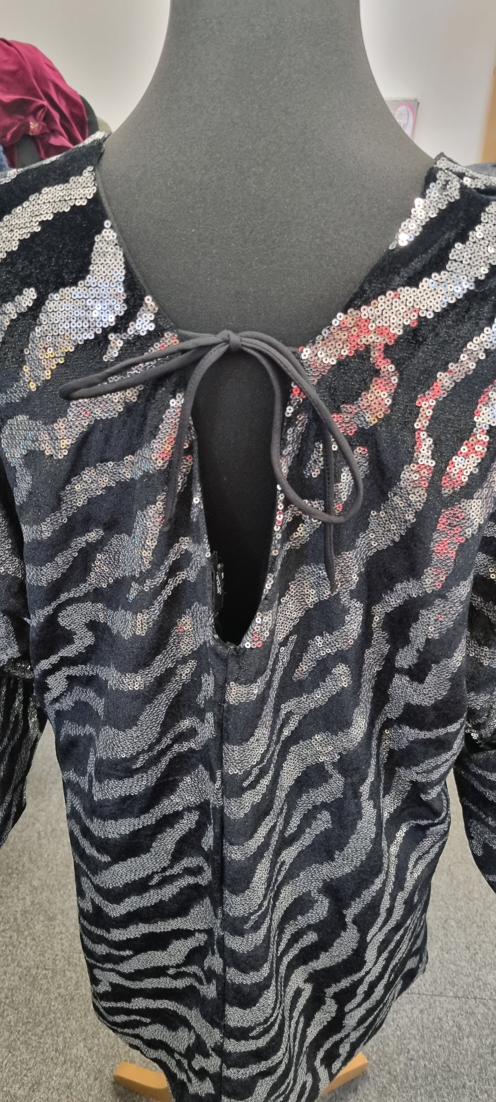 River Island sequin v-neck sleeved mini dress