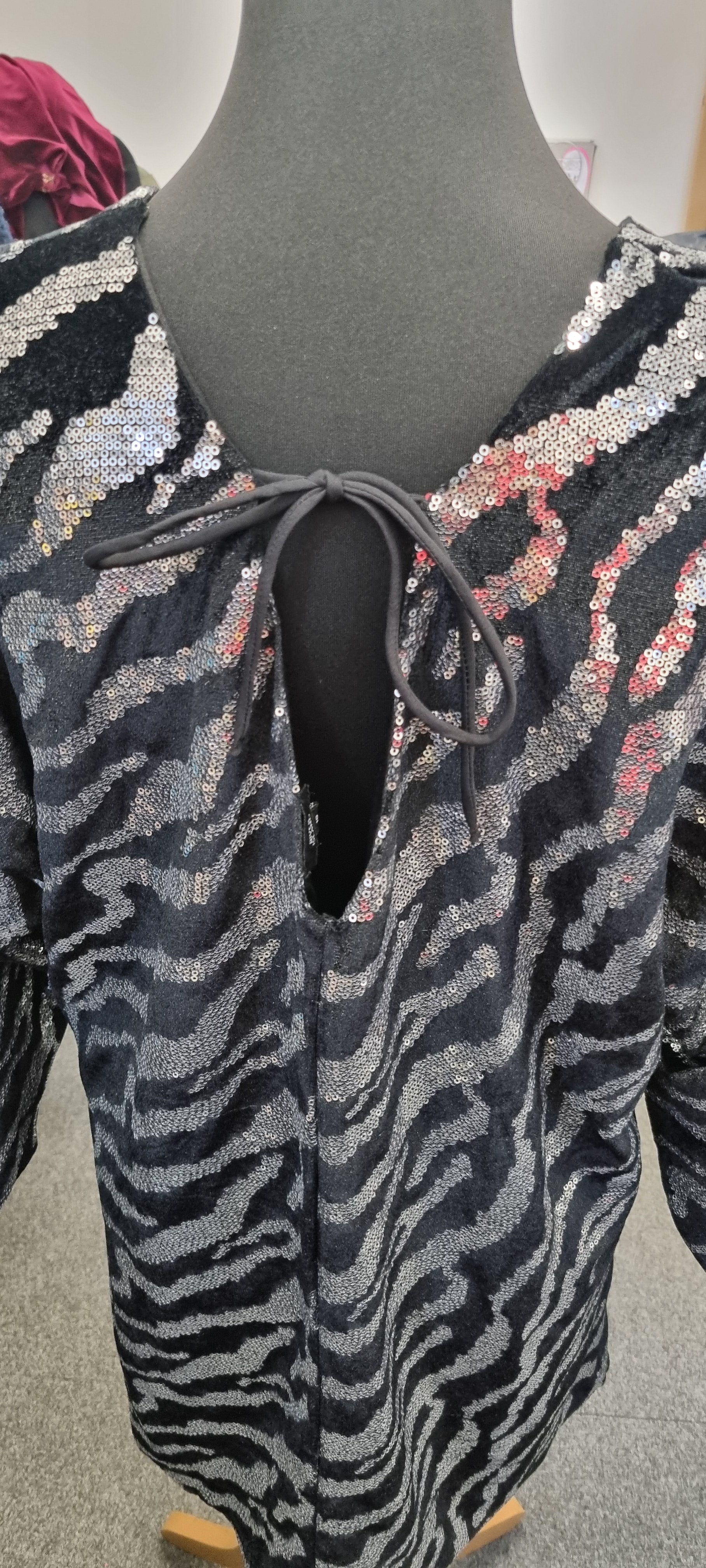 River Island sequin v-neck sleeved mini dress