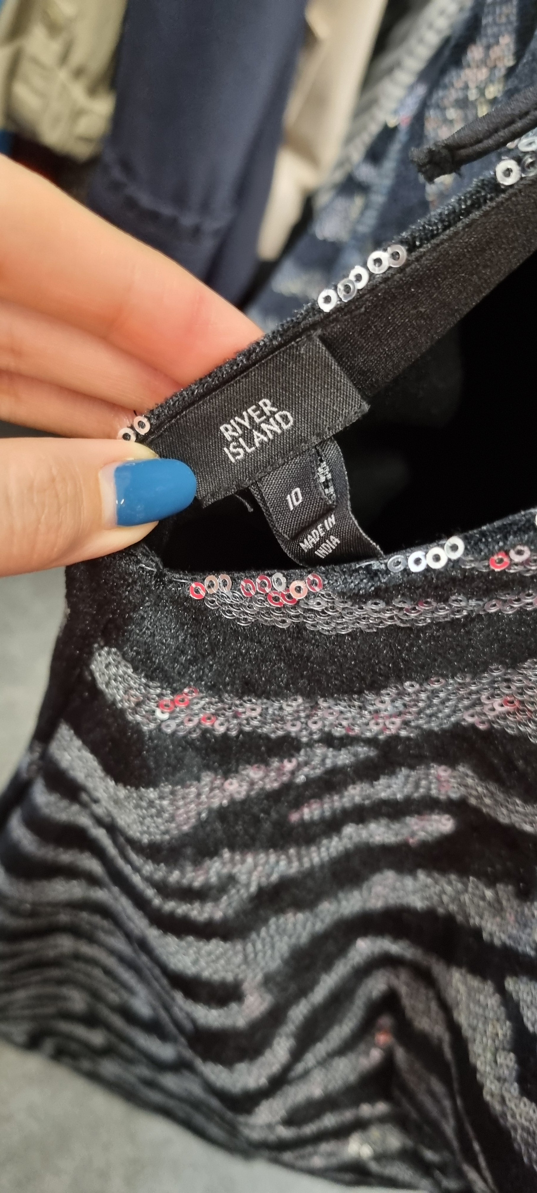 River Island sequin v-neck sleeved mini dress