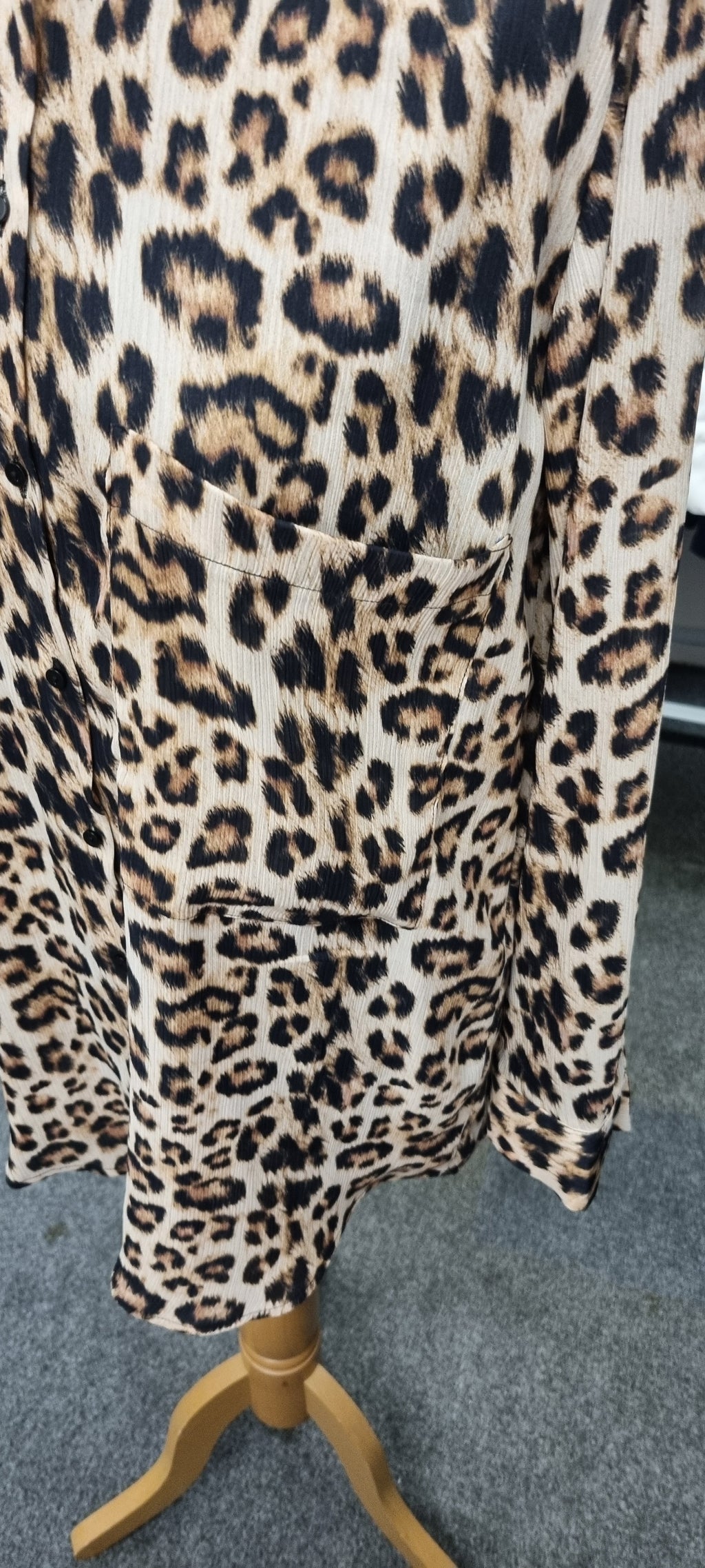 Zara long sleeved button leopard print collared blouse