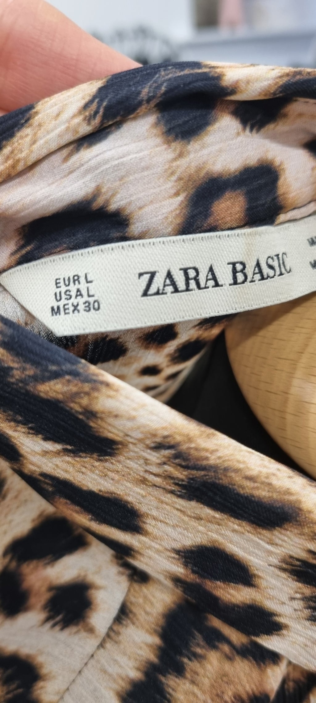 Zara long sleeved button leopard print collared blouse