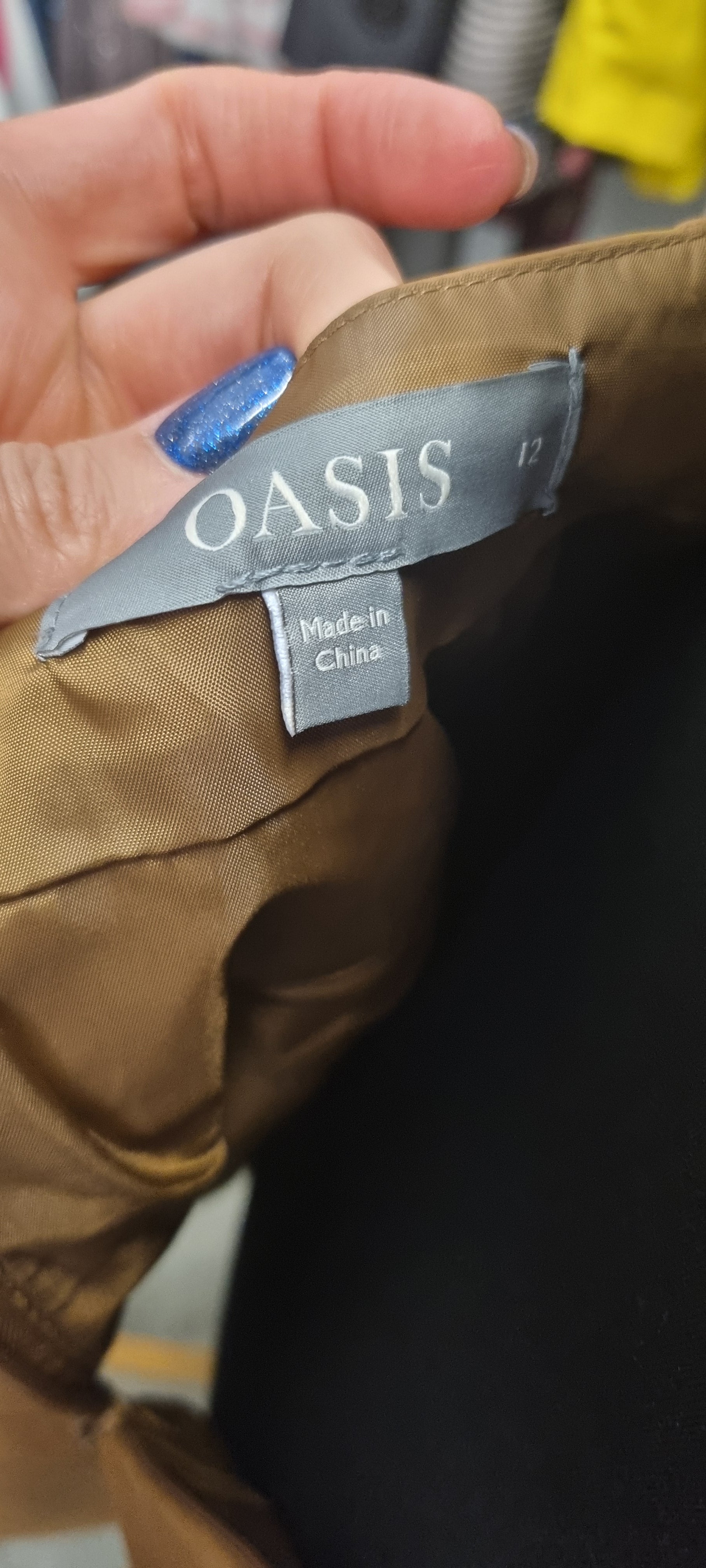 Oasis tan pleather mini skirt