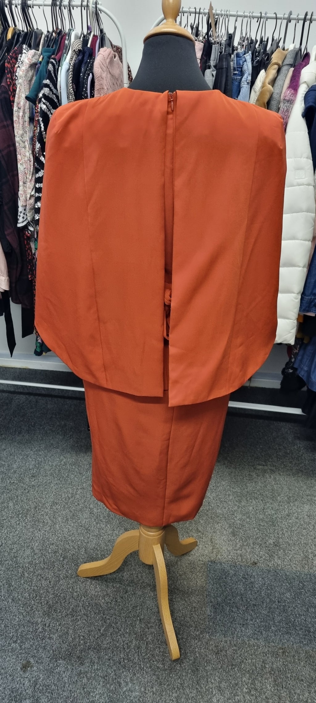 Lavish Alice orange cape knee length dress