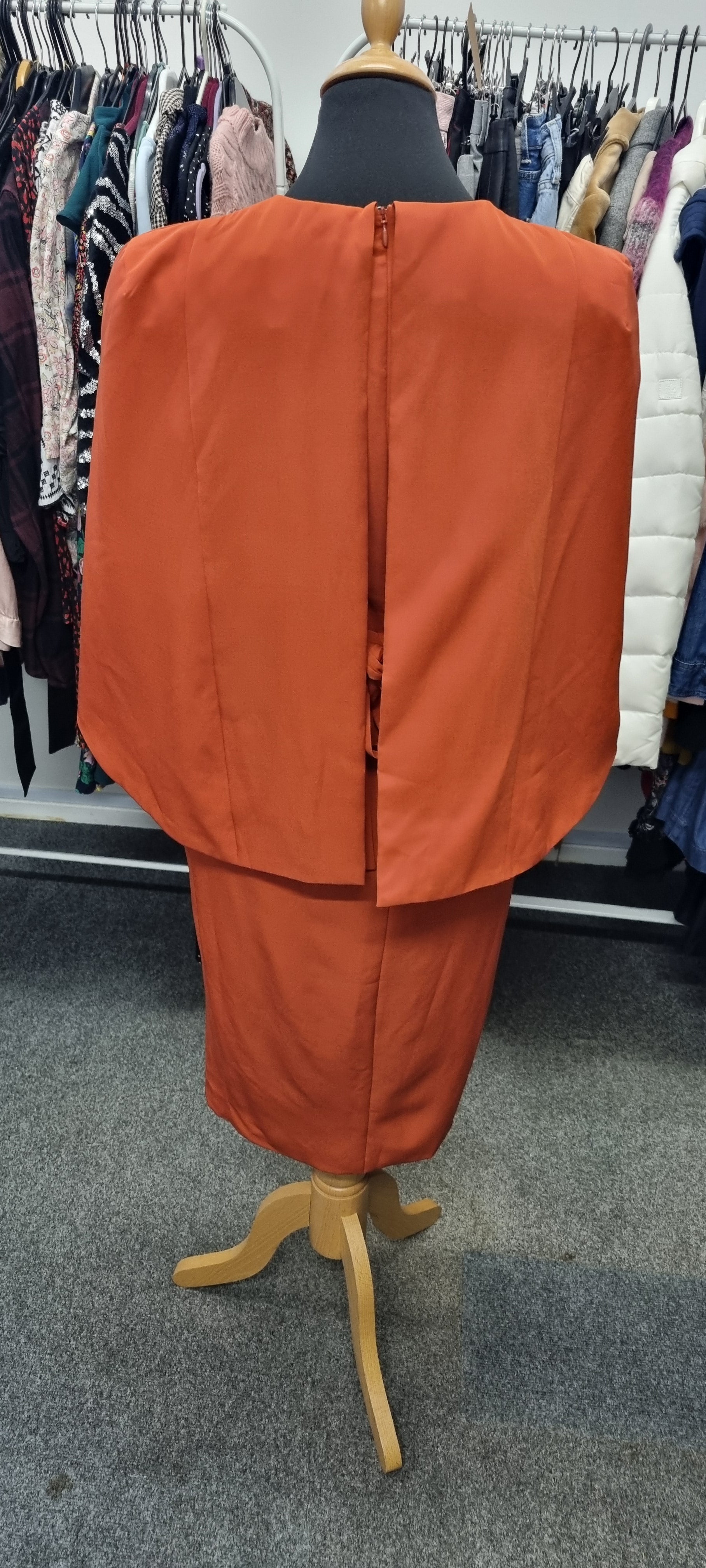 Lavish Alice orange cape knee length dress