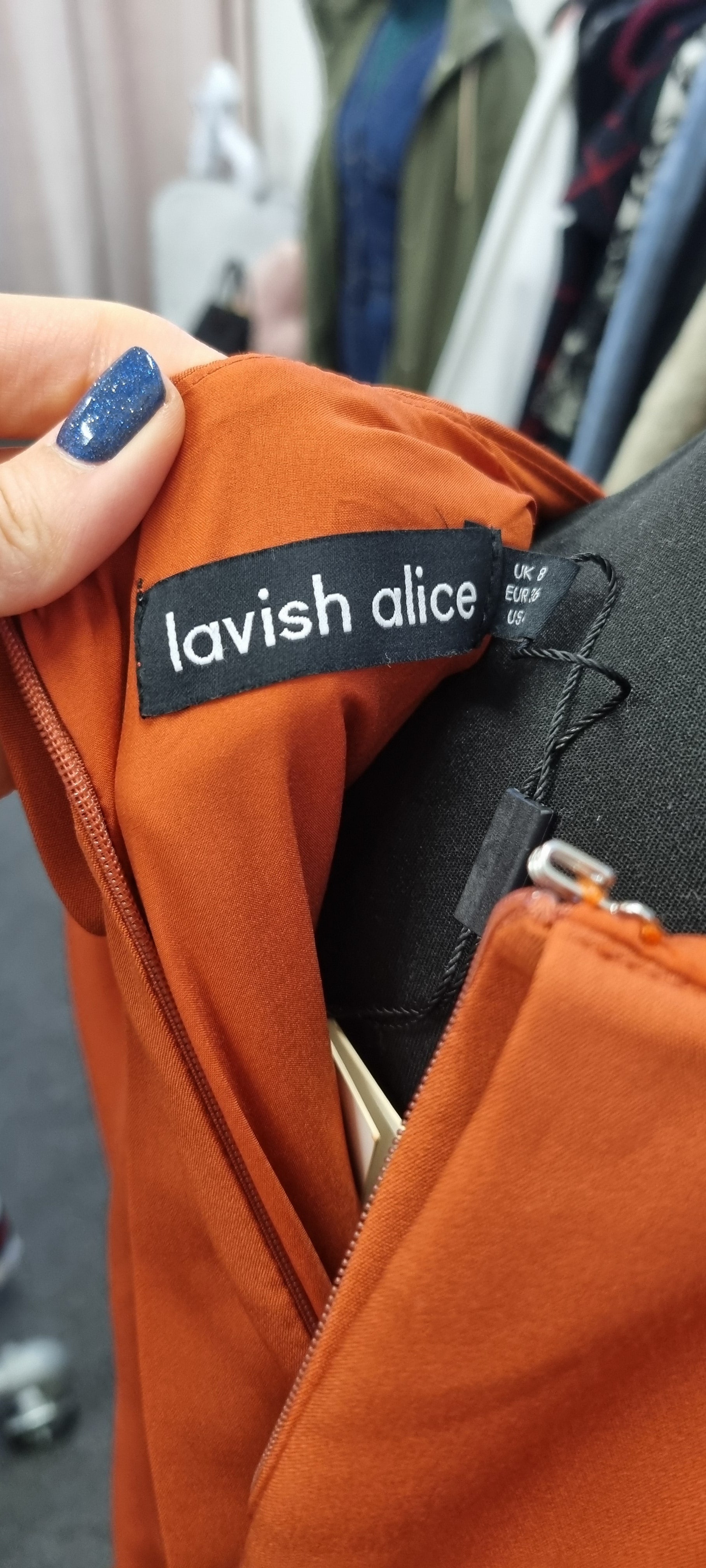 Lavish Alice orange cape knee length dress