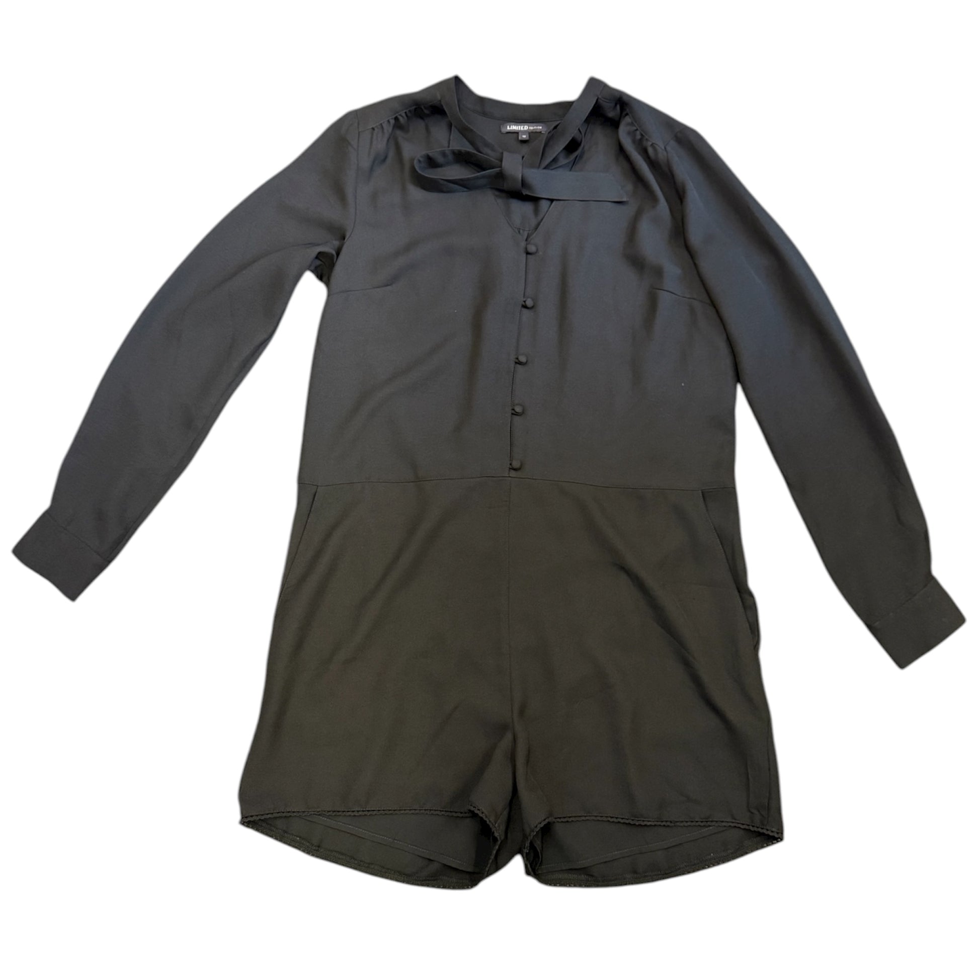 M&S black long sleeve playsuit