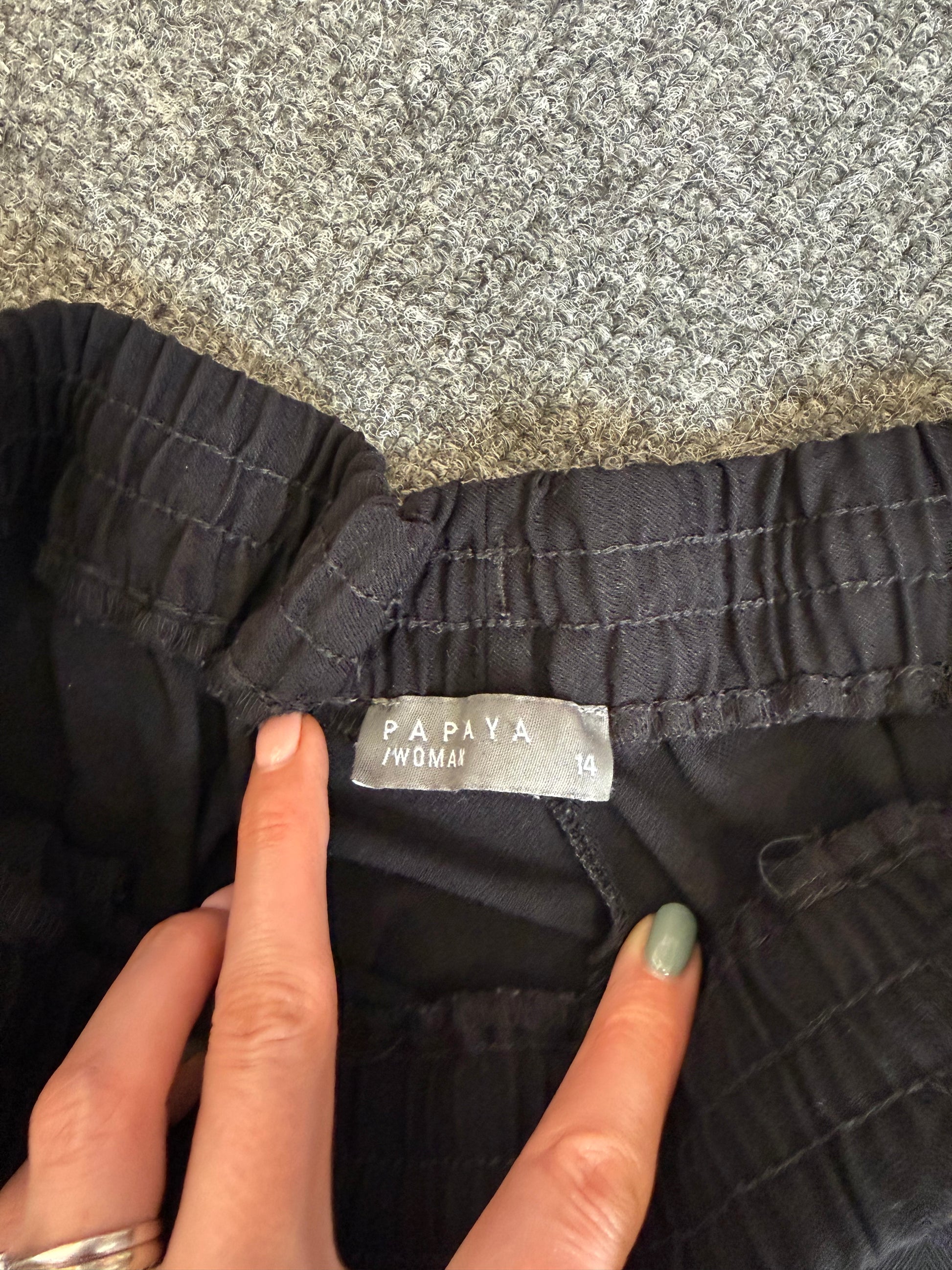 Papaya black cuff bottom trousers