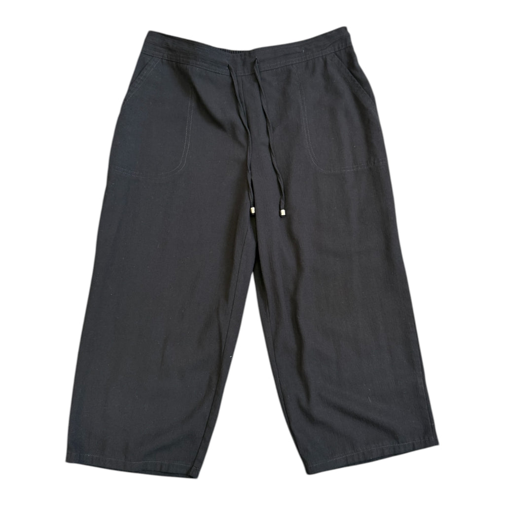 Papaya black cropped wide leg trousers