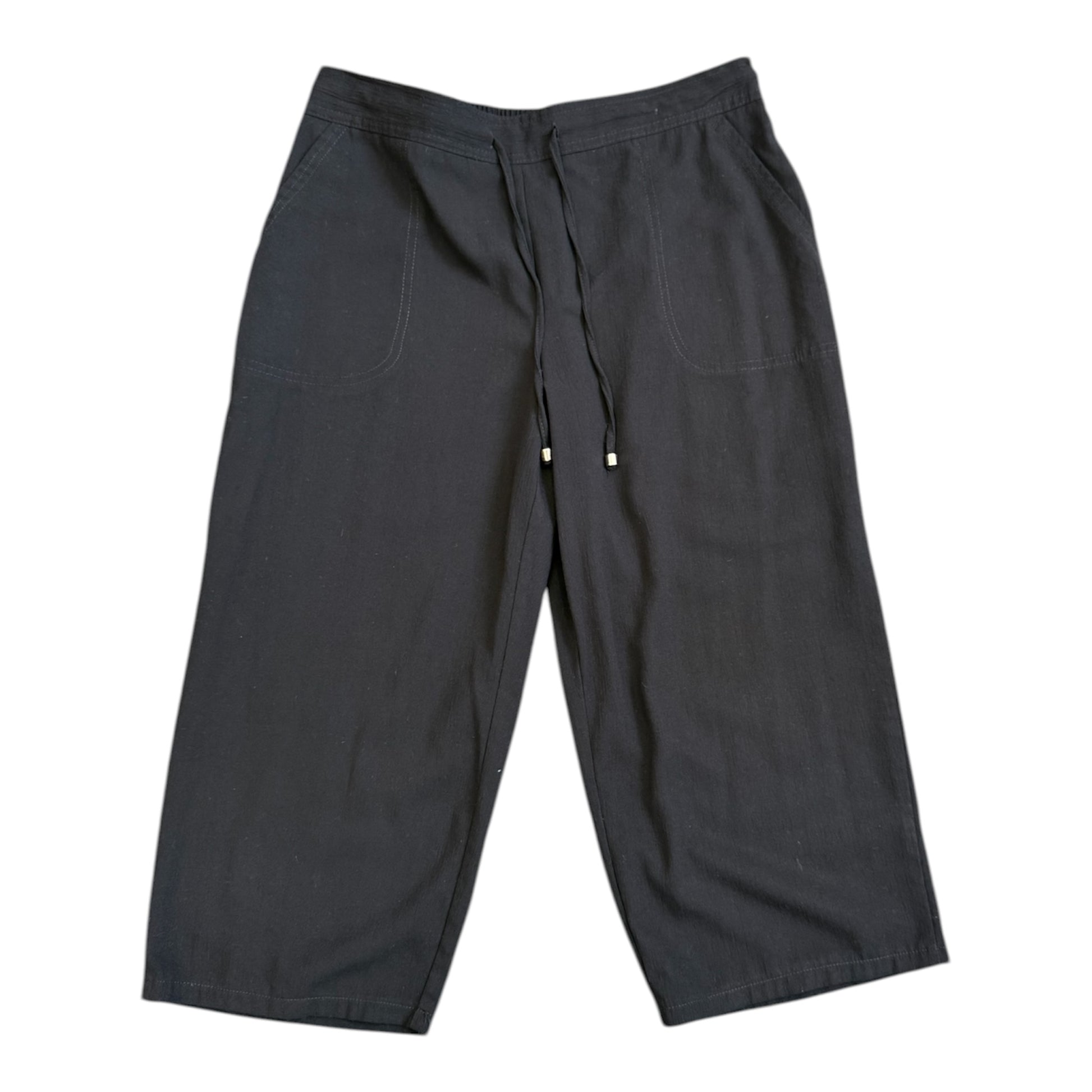 Papaya black cropped wide leg trousers