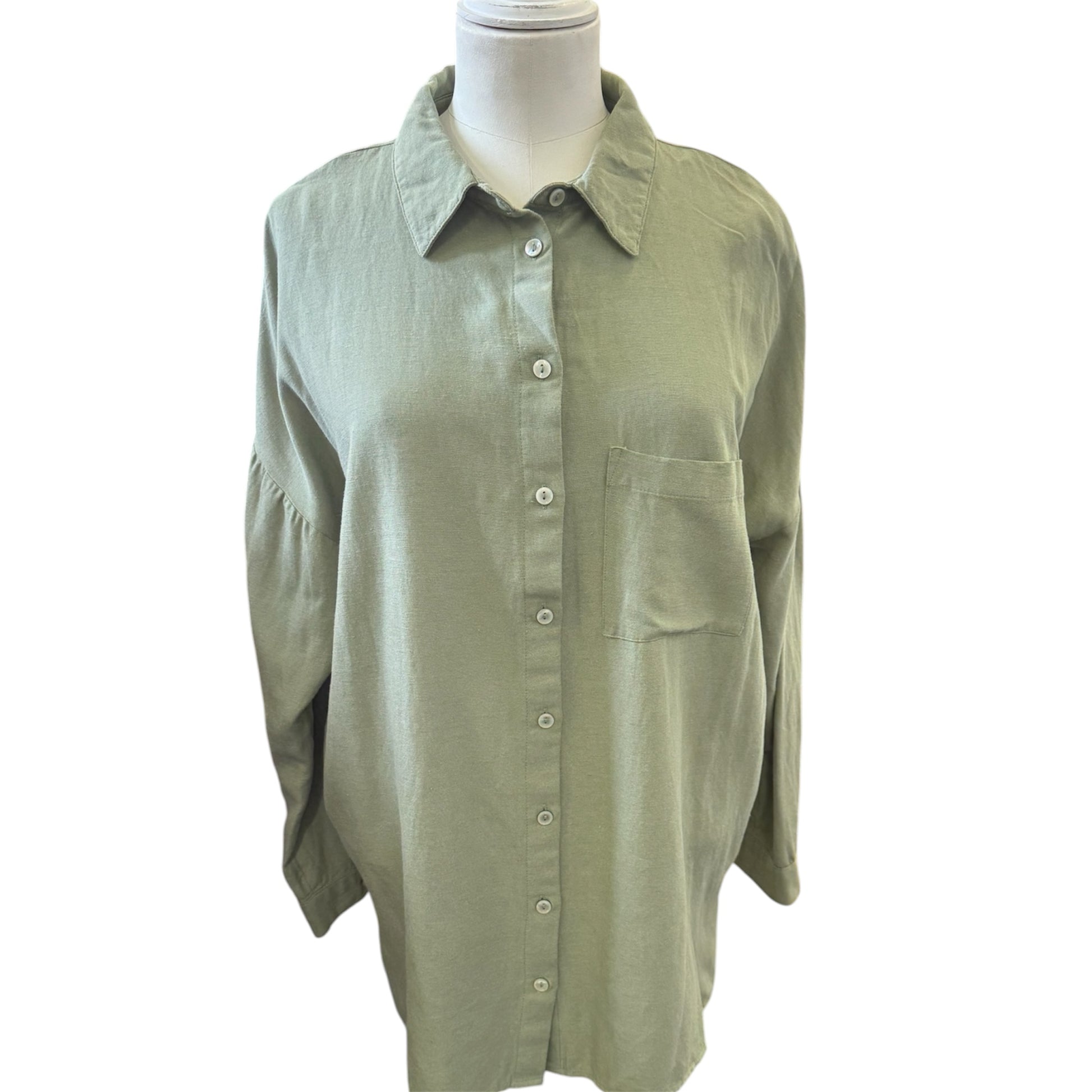 Nutmeg khaki long sleeved oversize shirt