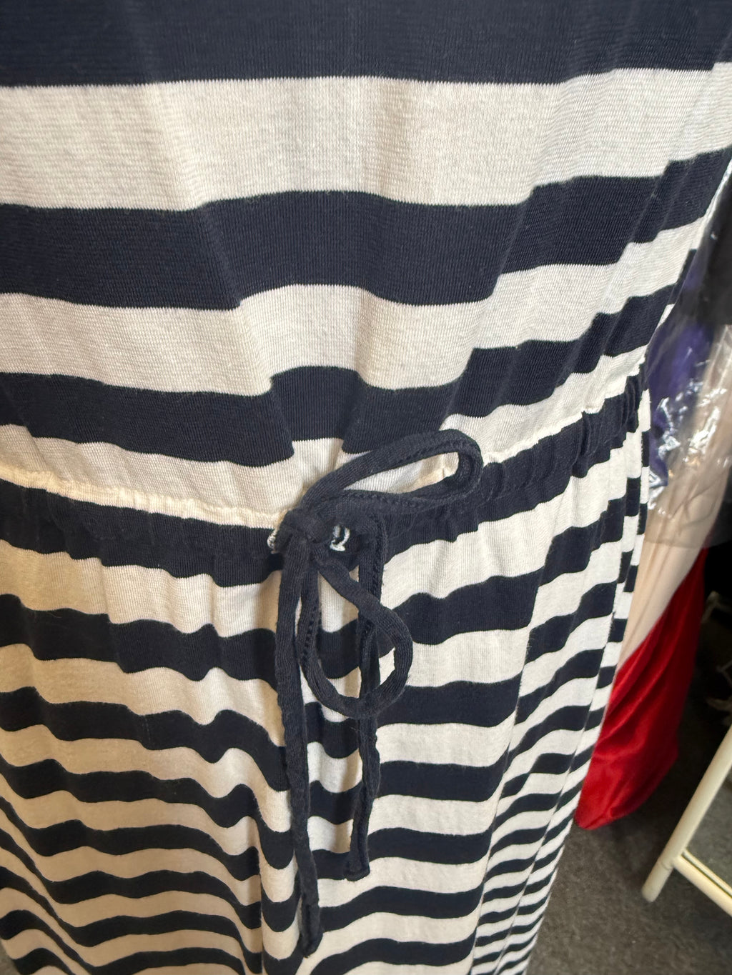 Uniqlo stripe sleeveless tie middle midi dress