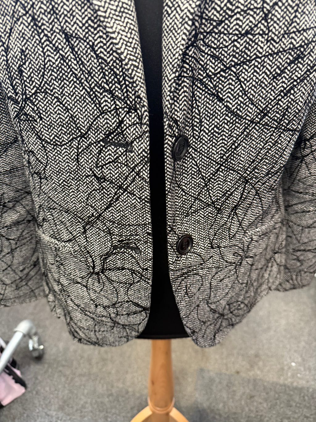 Mona black stitch detail jacket