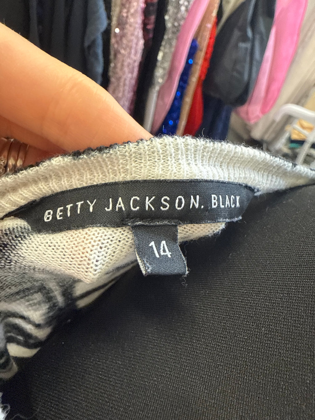 Betty Jackson abstract pattern round neck jumper