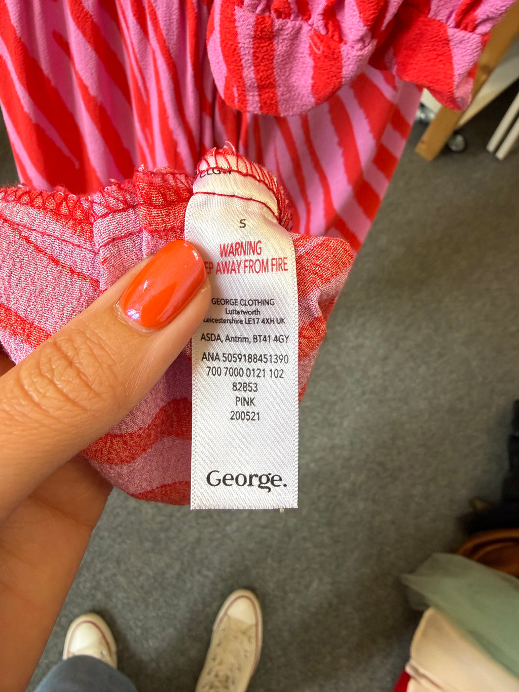 G21 red and pink animal print midi dress