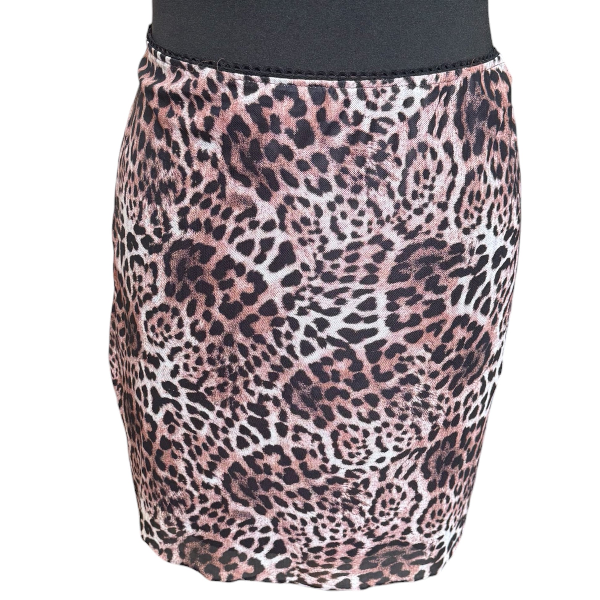 Animal print lined mini skirt