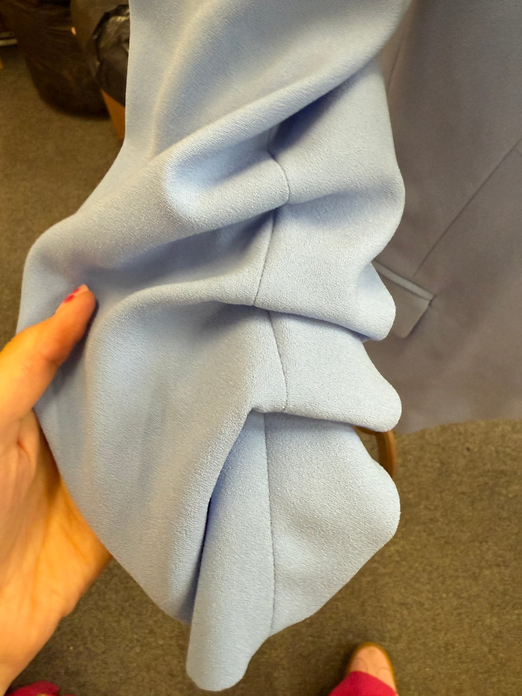 M&S sky blue ruche sleeve blazer