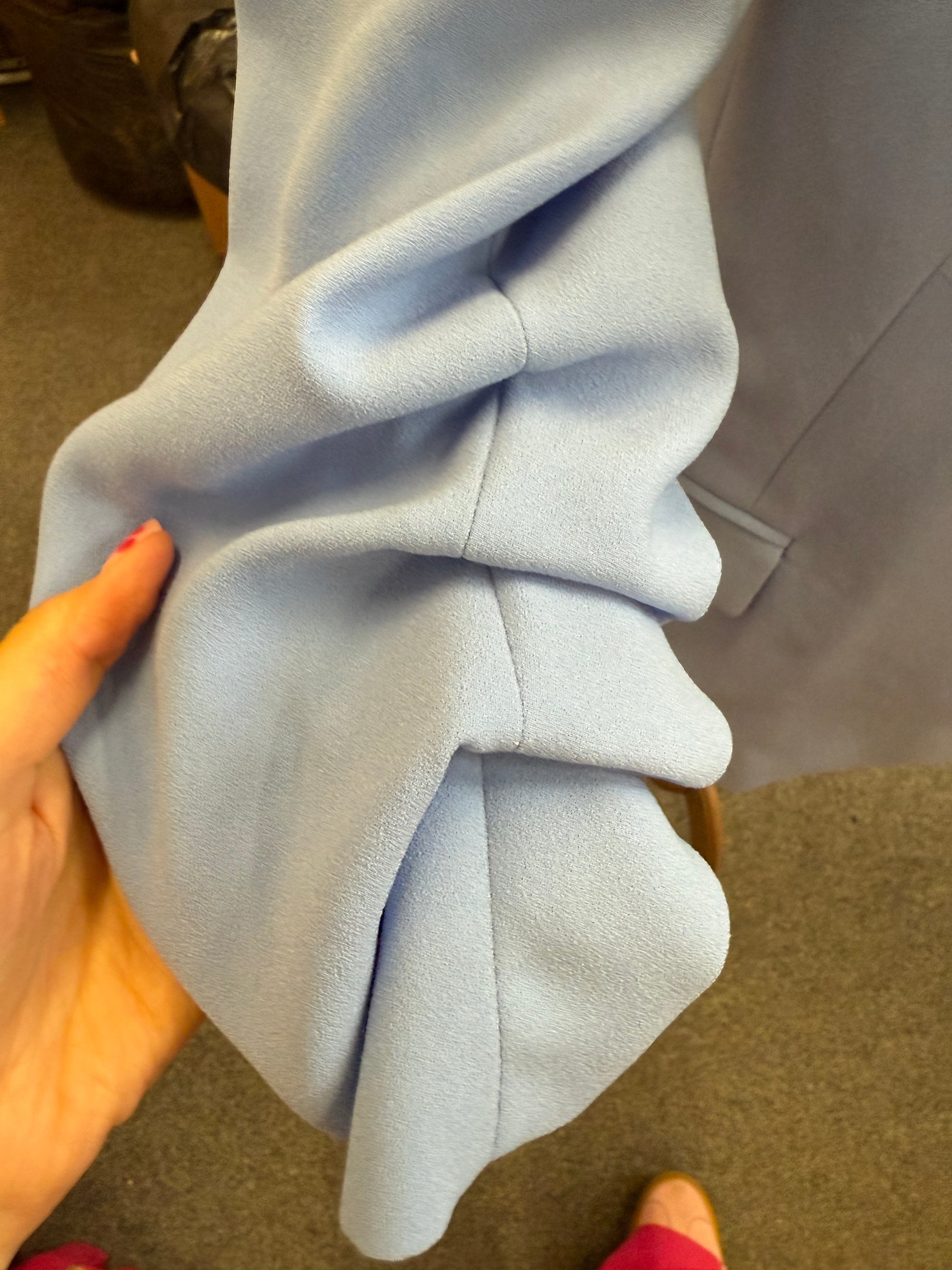 M&S sky blue ruche sleeve blazer