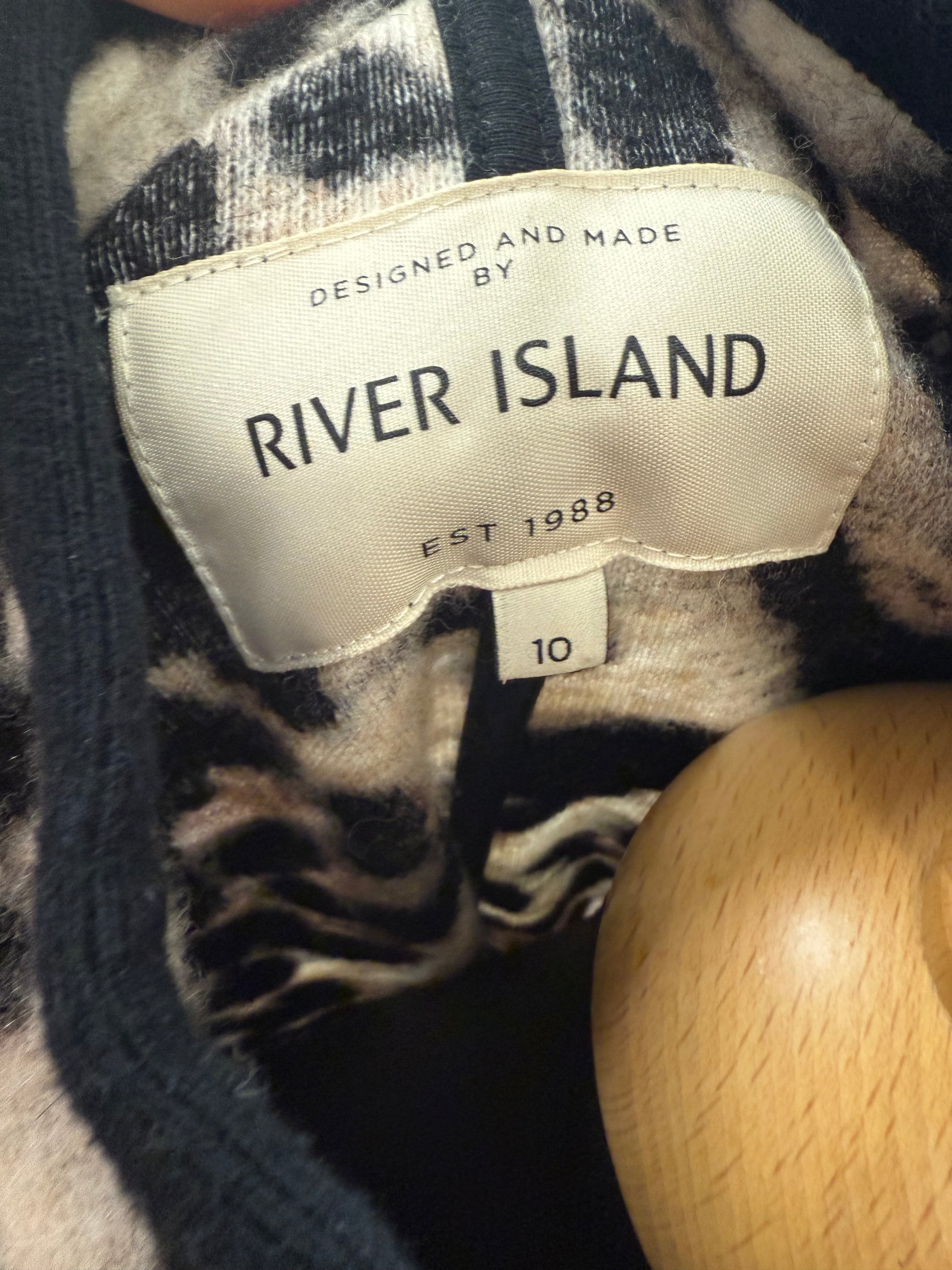 River Island animal print 3/4 sleeve zip jacket