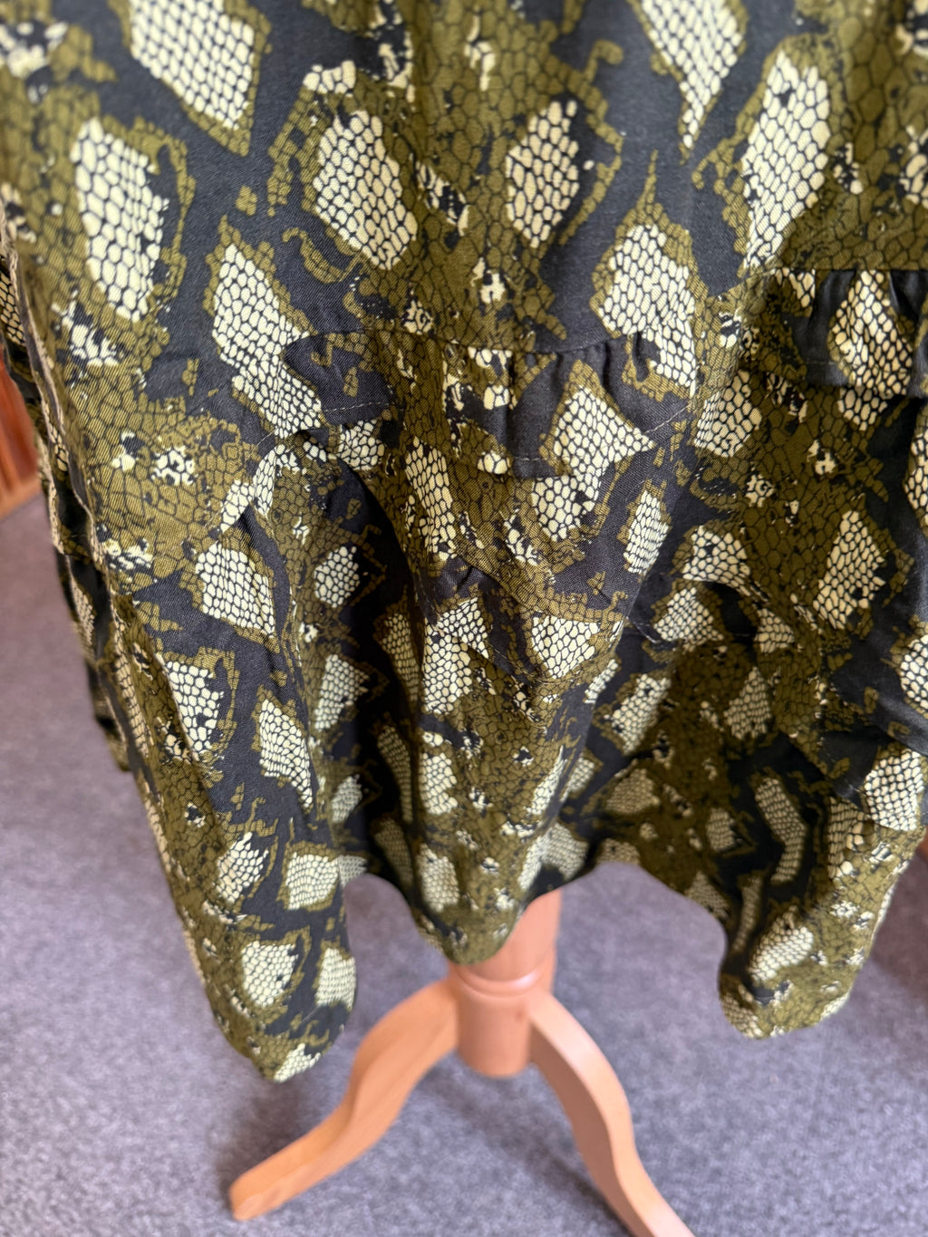 Next snakeskin long sleeved frill mini dress