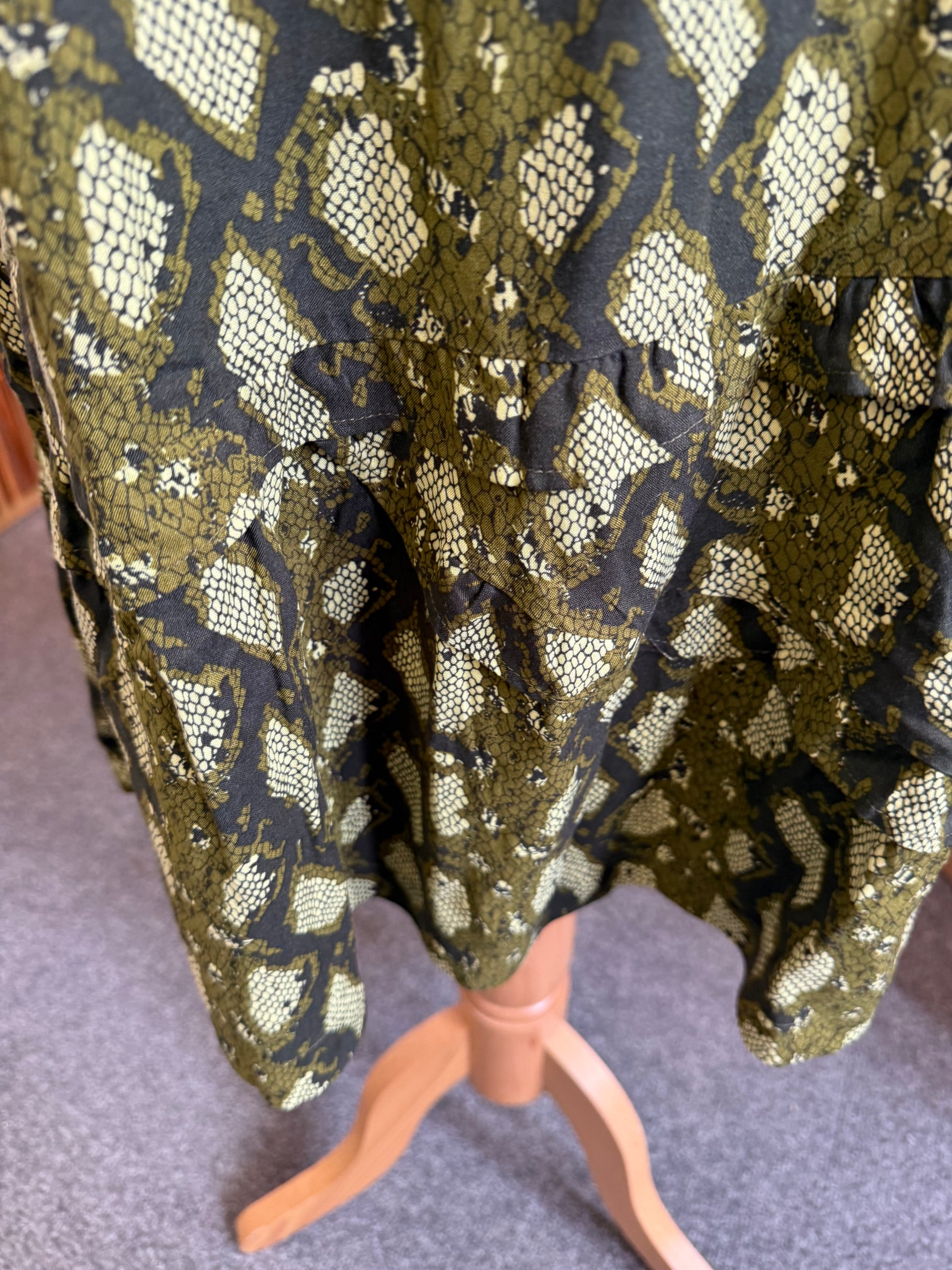 Next snakeskin long sleeved frill mini dress