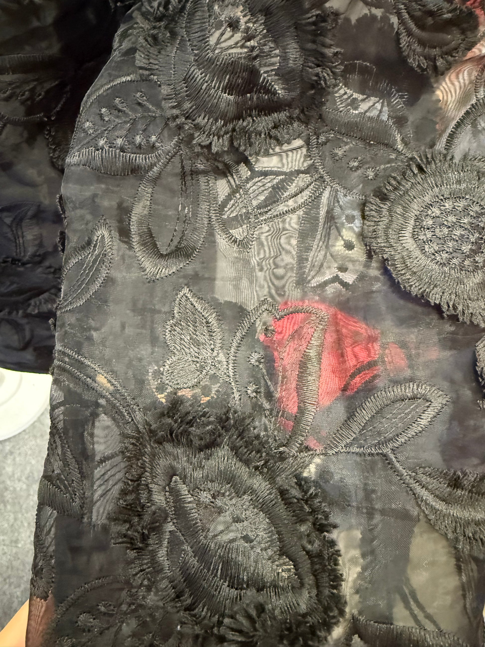 H&M black sheer pouffe sleeve top