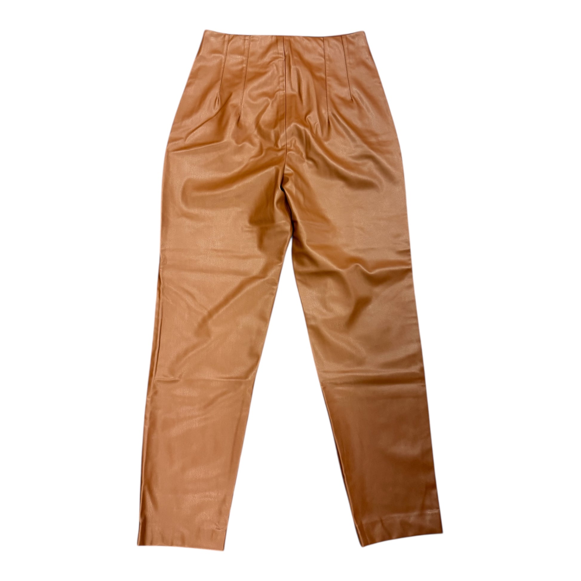 Zara brown high waist pleather trousers