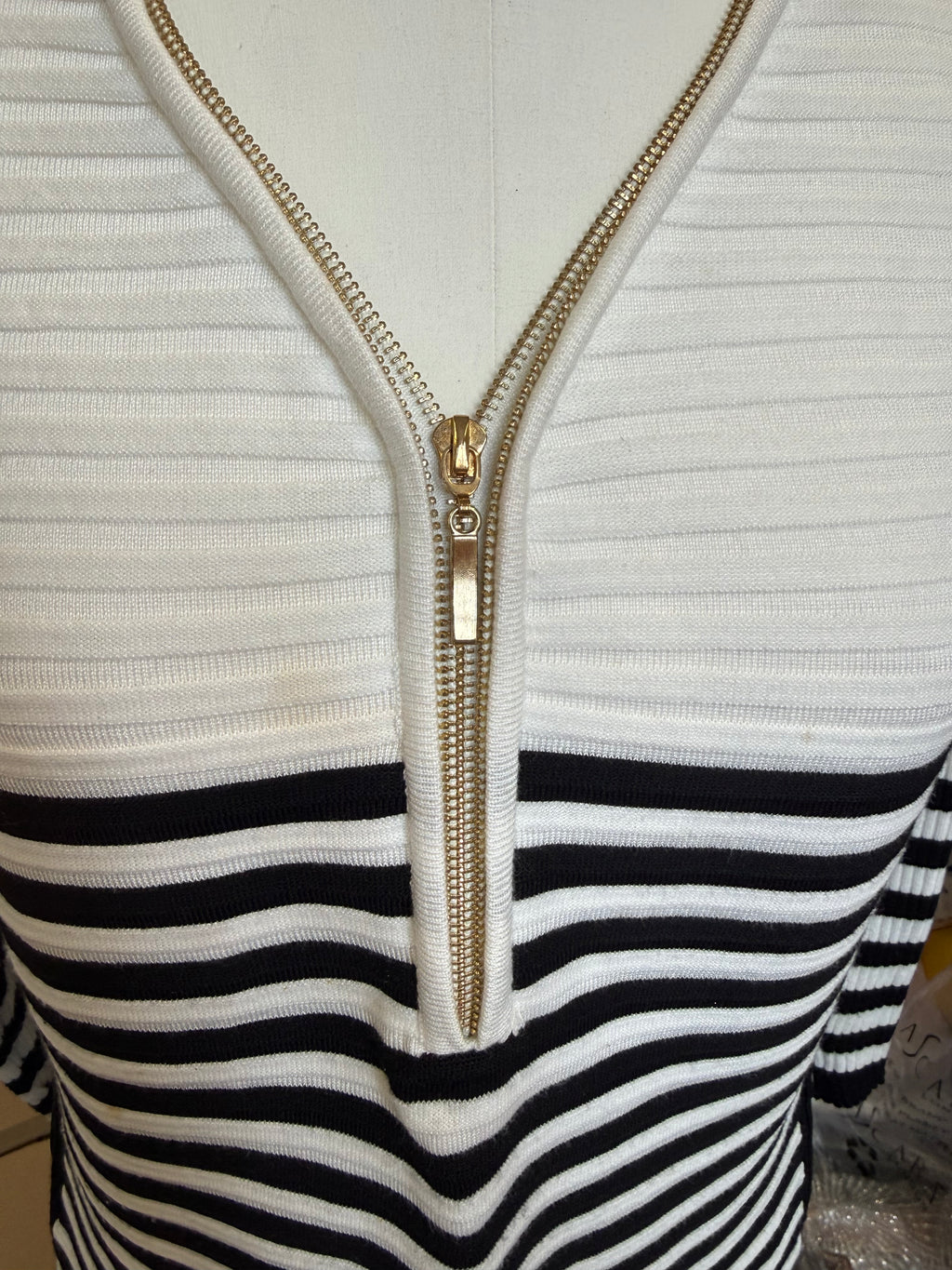 Stella Morgan stripe zip jumper